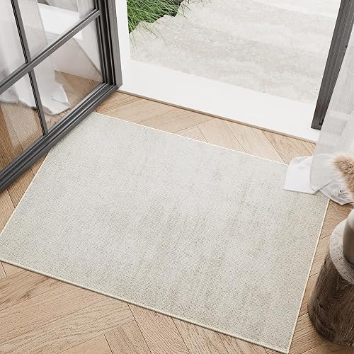 jinchan 2x3 Entryway Accent Area Rug Ivory