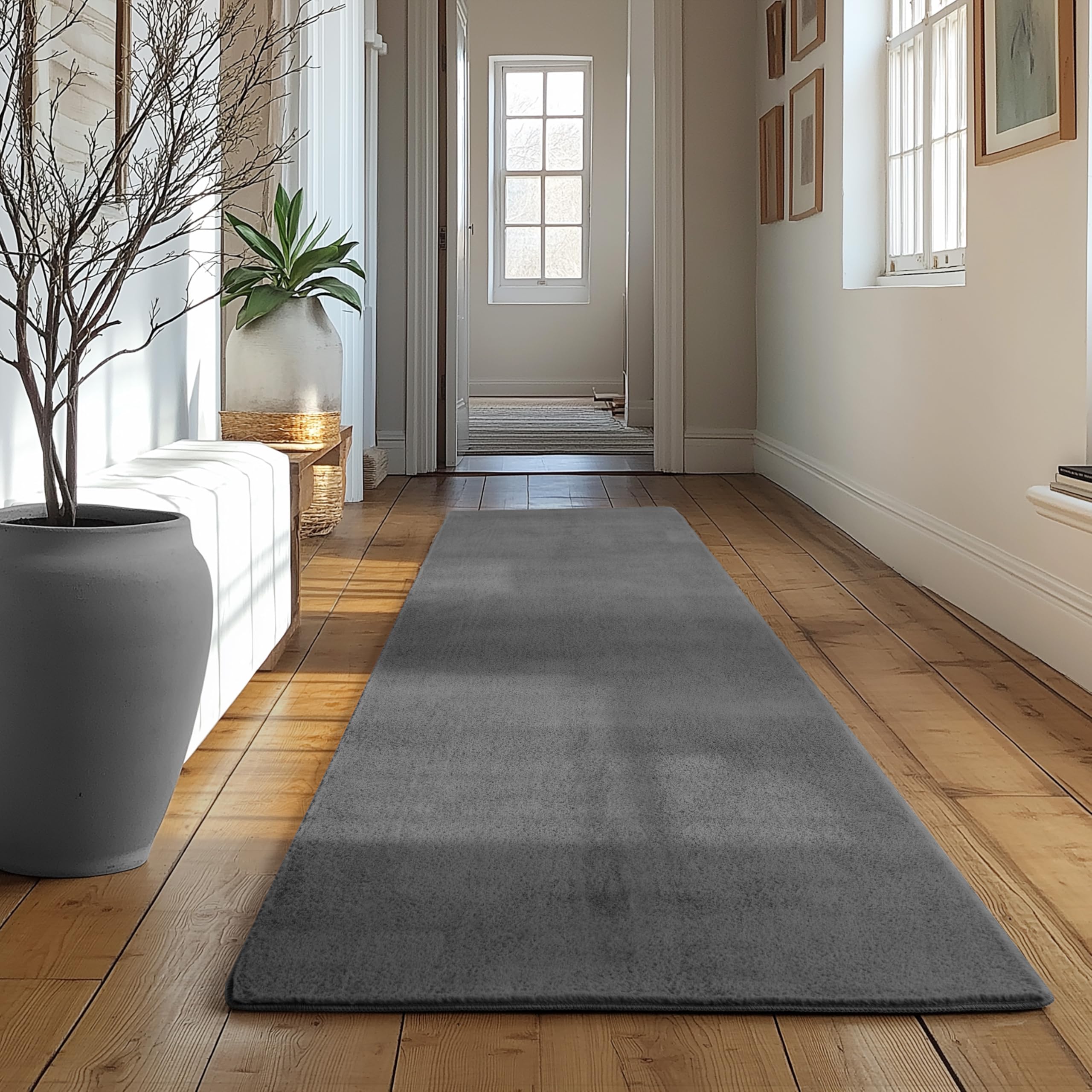 SIMPEX Teppich Wohnzimmer Kurzflor Teppich Waschbar, rund, rutschfest & weich, modernes einfarbiges Design für Wohnzimmer, Schlafzimmer, Küche & Kinderzimmer.