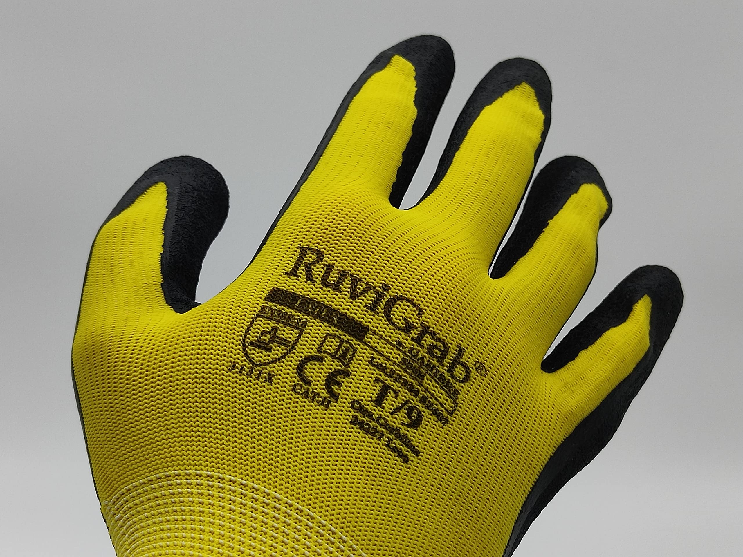Ruvigrab - Guante de Trabajo de Látex | Guantes de Agarre | Anti-Deslizantes | Guantes Jardineria |Guantes para Industria, Construcción, Agricultura | Guante Trabajo Hombre y Mujer (Paquete de 2)