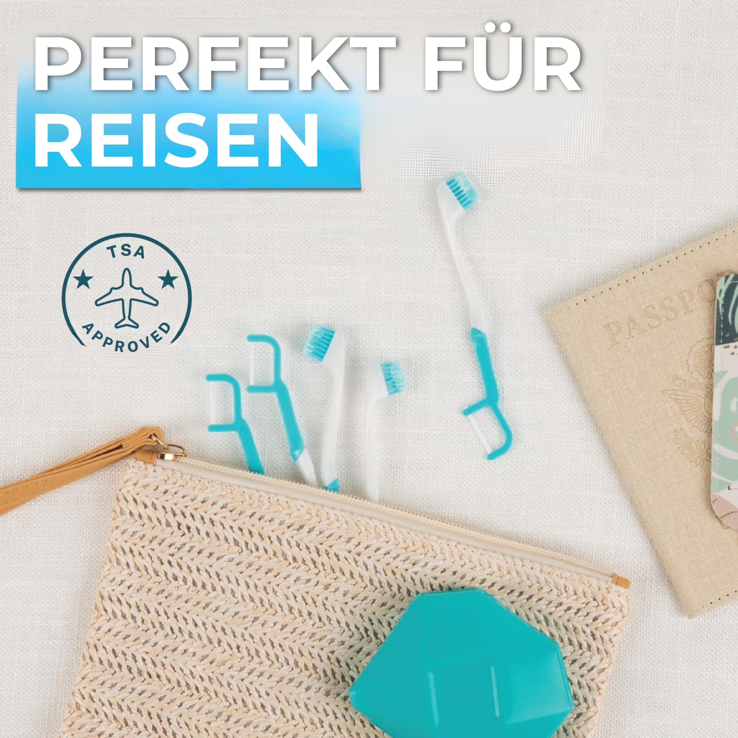 Brushee Einwegzahnbürste Mit Zahnpasta, Mini Zahnbürste, Einzeln, 36 Stück | Zahnbürste To Go Mit Zahnpasta, 4 In 1 Mit Zahnseide Und Zahnstocher, Ohne Wasser, Für Unterwegs, 36 Stück