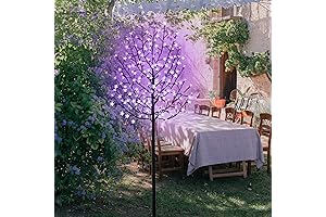 FUCHSUN Solar Blossom Tree 6 ft LED Light Outdoor Pathway Decor