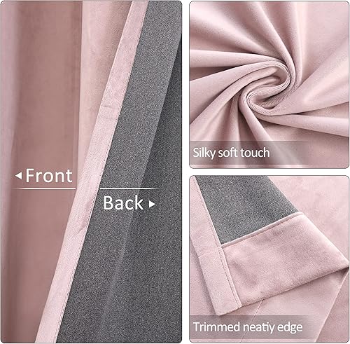 Miniatura 3 de Cortinas de terciopelo supersuaves con ojales, para privacidad en sala de estar, puertas de cristal corredizas, 2 paneles