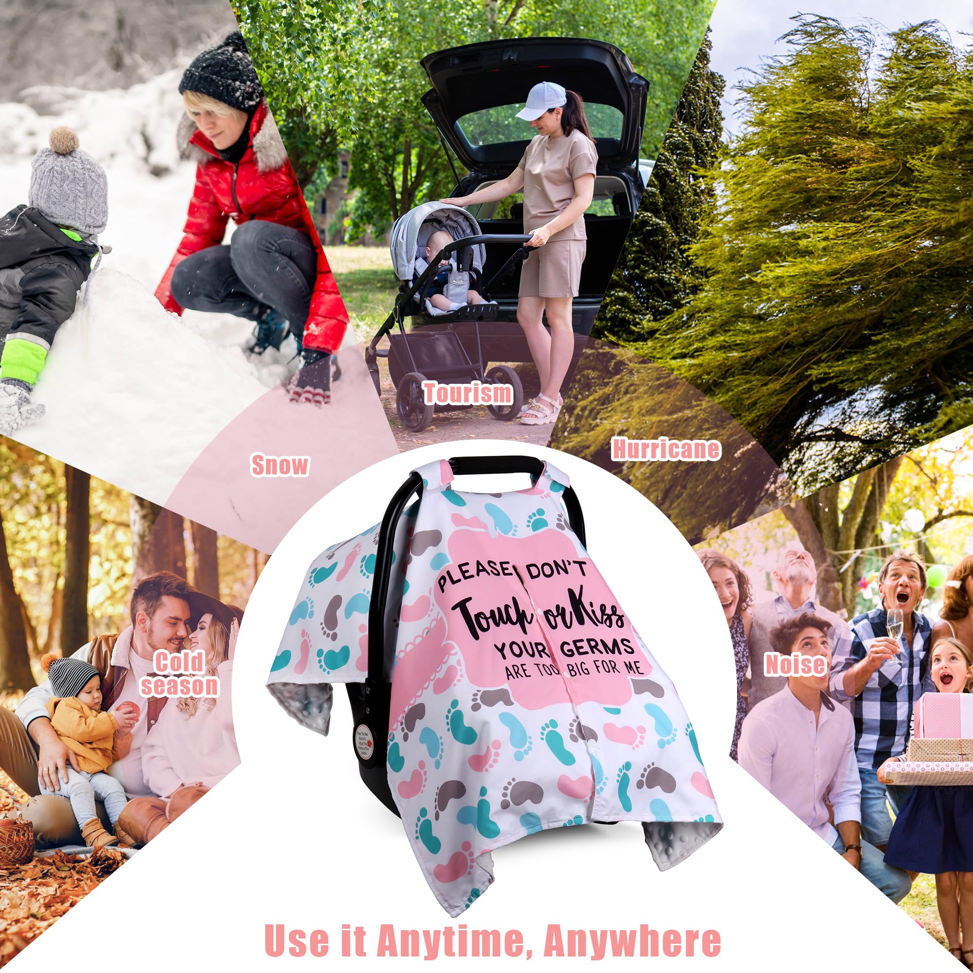 Metplus Funda de asiento de coche 2 en 1 estilo de escritura, toldo de asiento de coche para bebés, funda de lactancia multiusos para mamá, fundas para portabebés Minky, para recién nacido, apertura