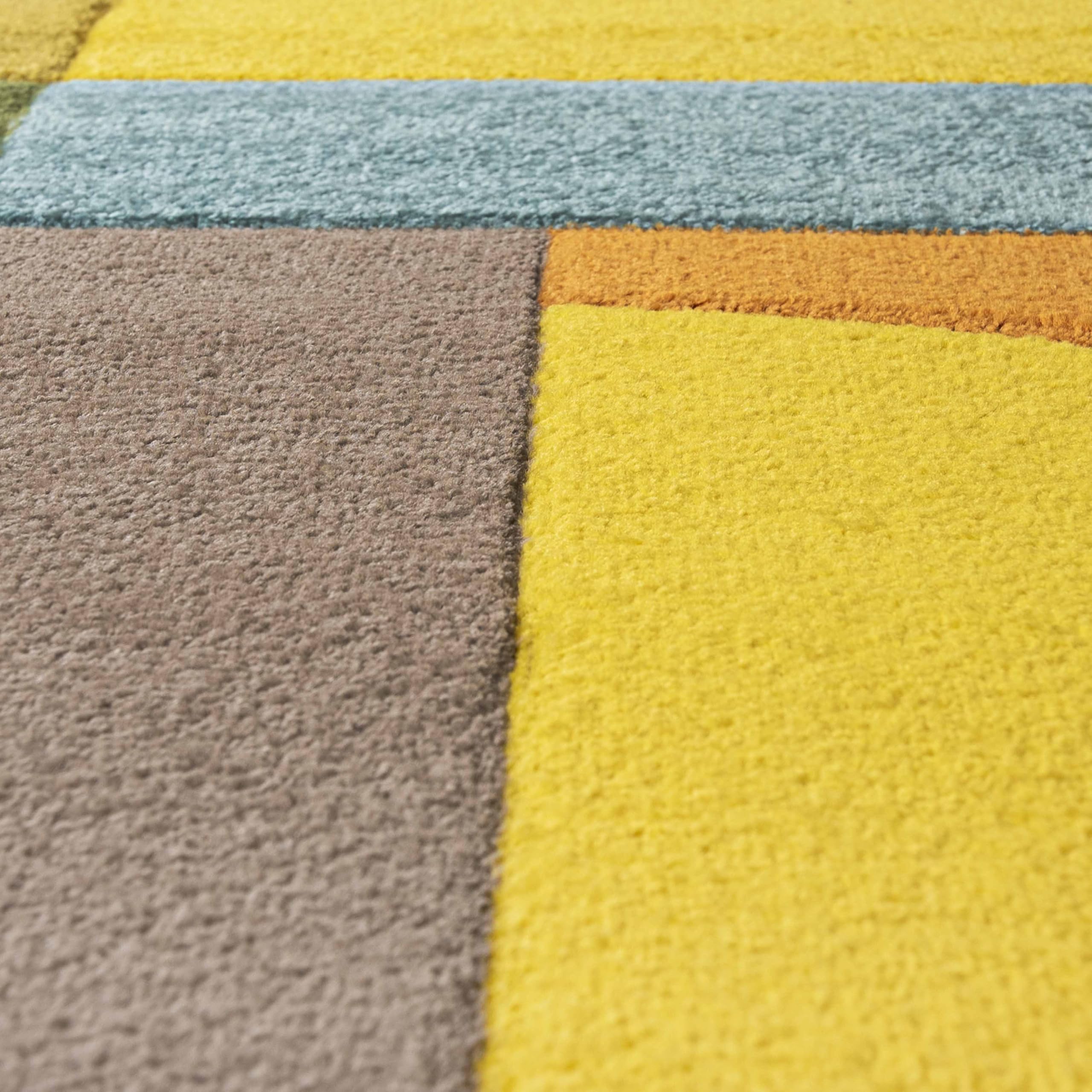 Mazovia Tappeto moderno geometrico a pelo basso - Tappeto colorato morbido per soggiorno, camera da letto, sala da pranzo - certificato ÖKO-TEX - Tappeto con motivo geometrico colorato 120 x 170 cm