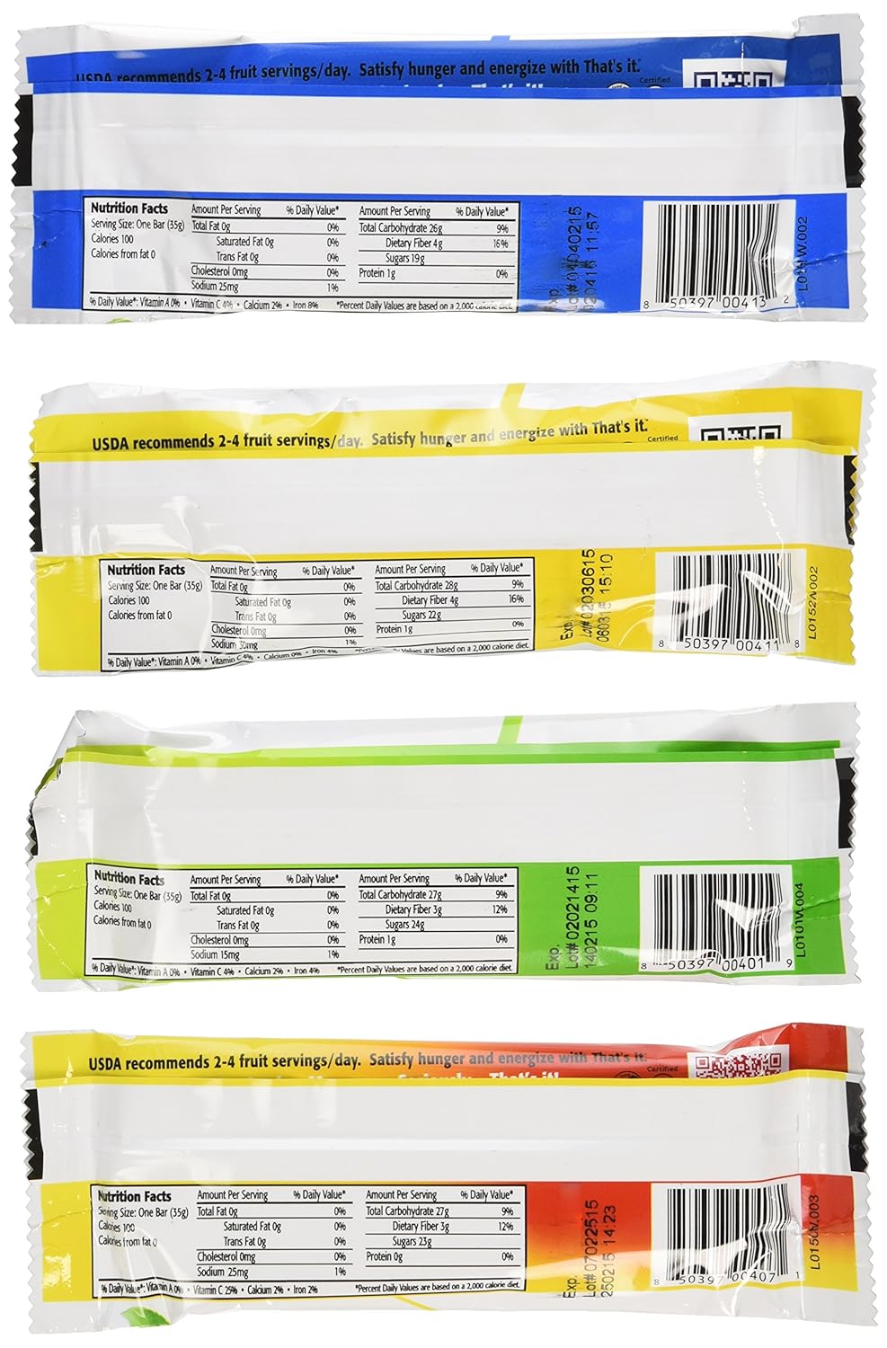 That's it Super Sampler, Pack of 12, (4 Apple+MANGO, 2 Apple+Blueberry, 2 Apple+Pear, 2 Apple+Cherry, 2 Apple Banana)