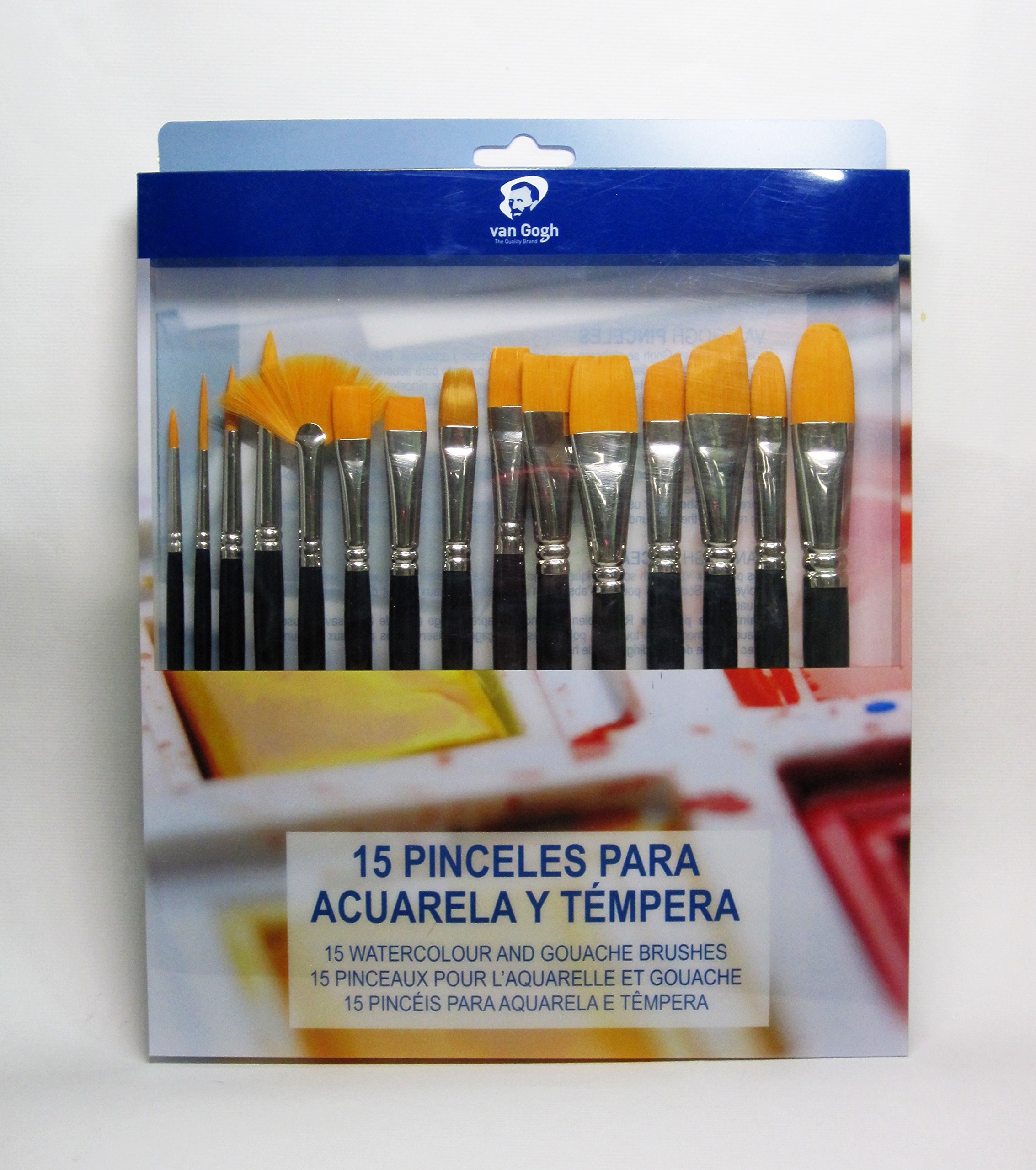 Van Gogh - Set 15 Pinceles Cortos para Acuarela Y Témpera De Bolsillo Van Gogh Azul