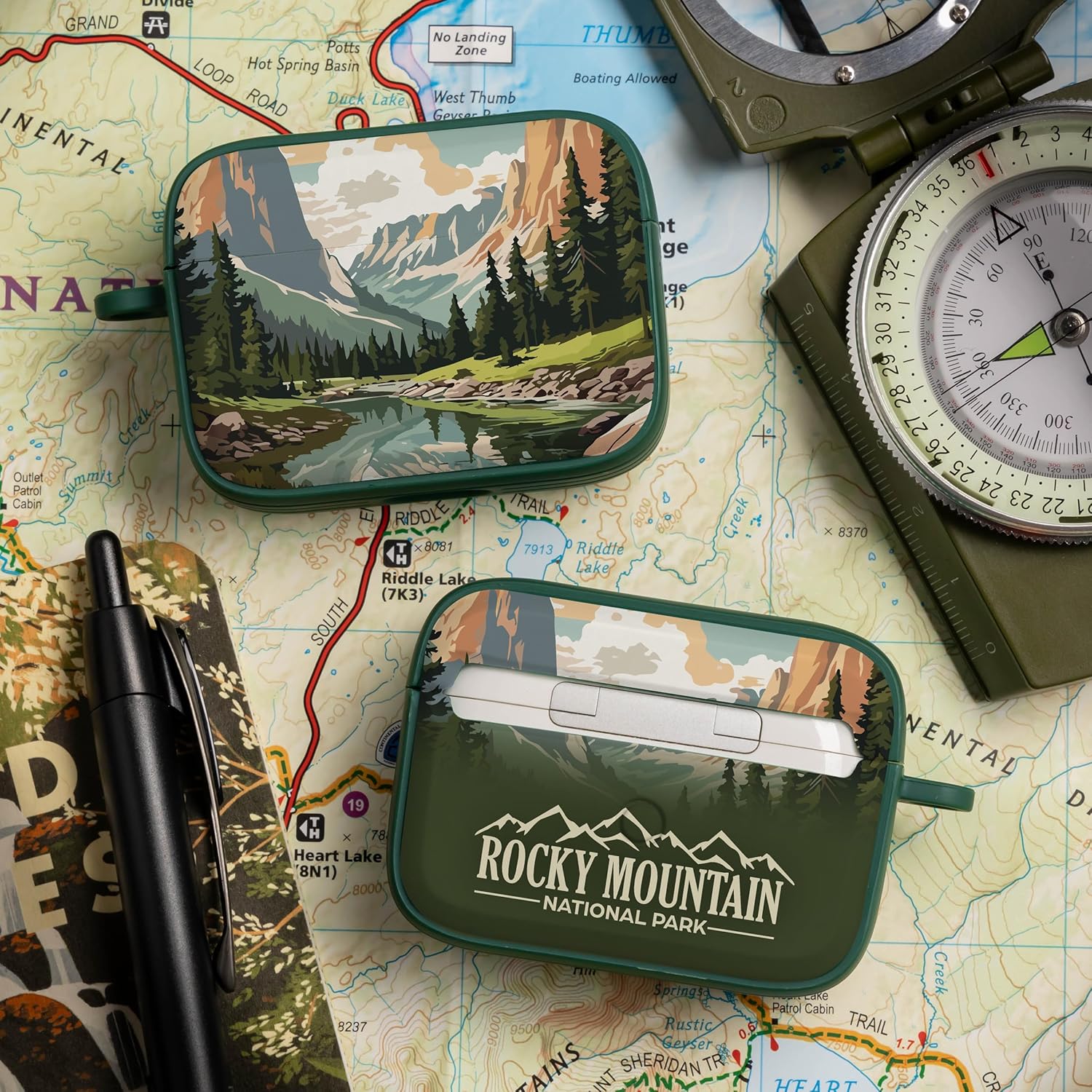 Affinity Bands National Parks HDX Case Cover Compatible with Apple AirPods Pro 1 & 2 (Rocky Mountain)