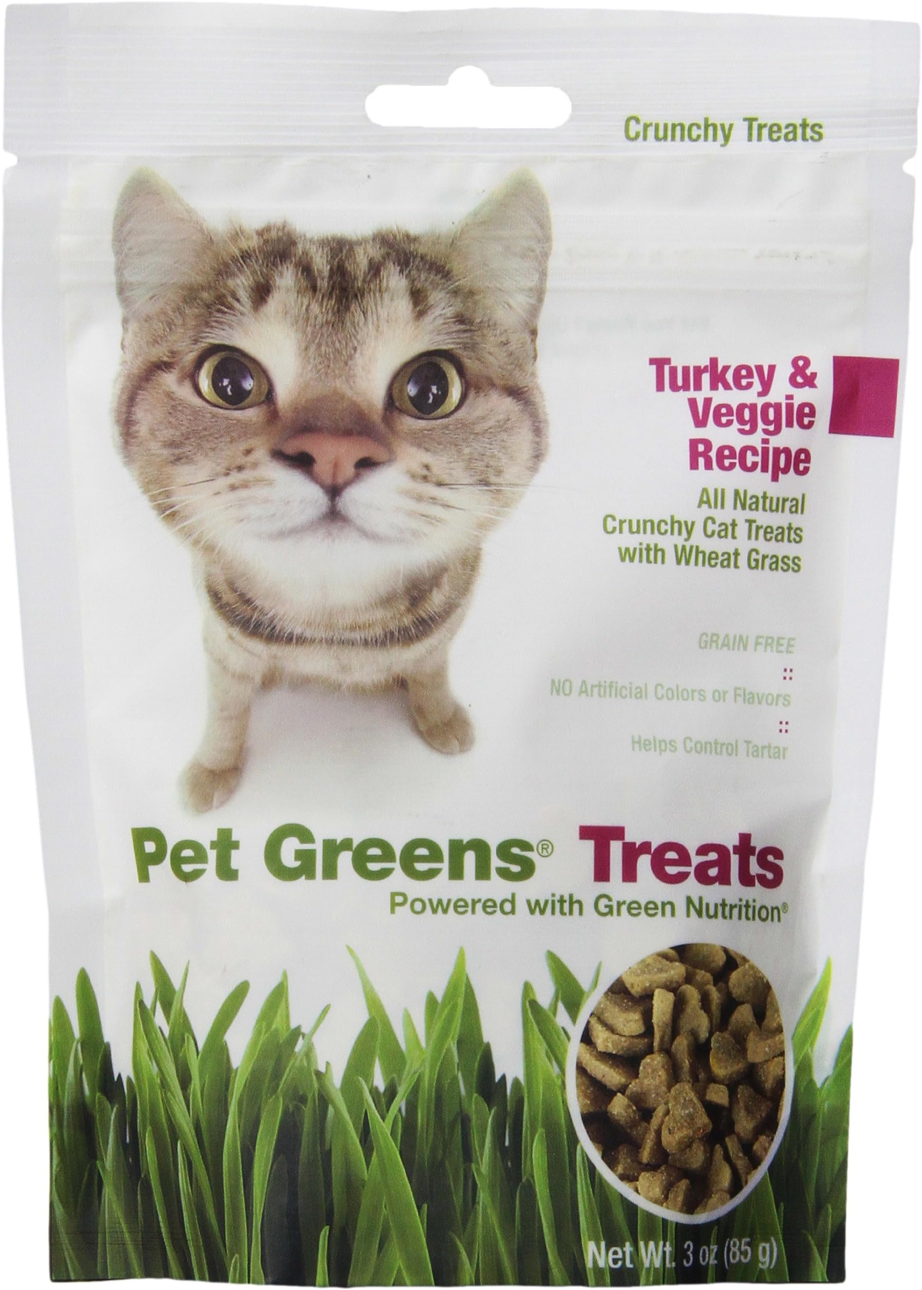 Pet Greens Treats Turkey & Veggie Crunchy Cat Treat