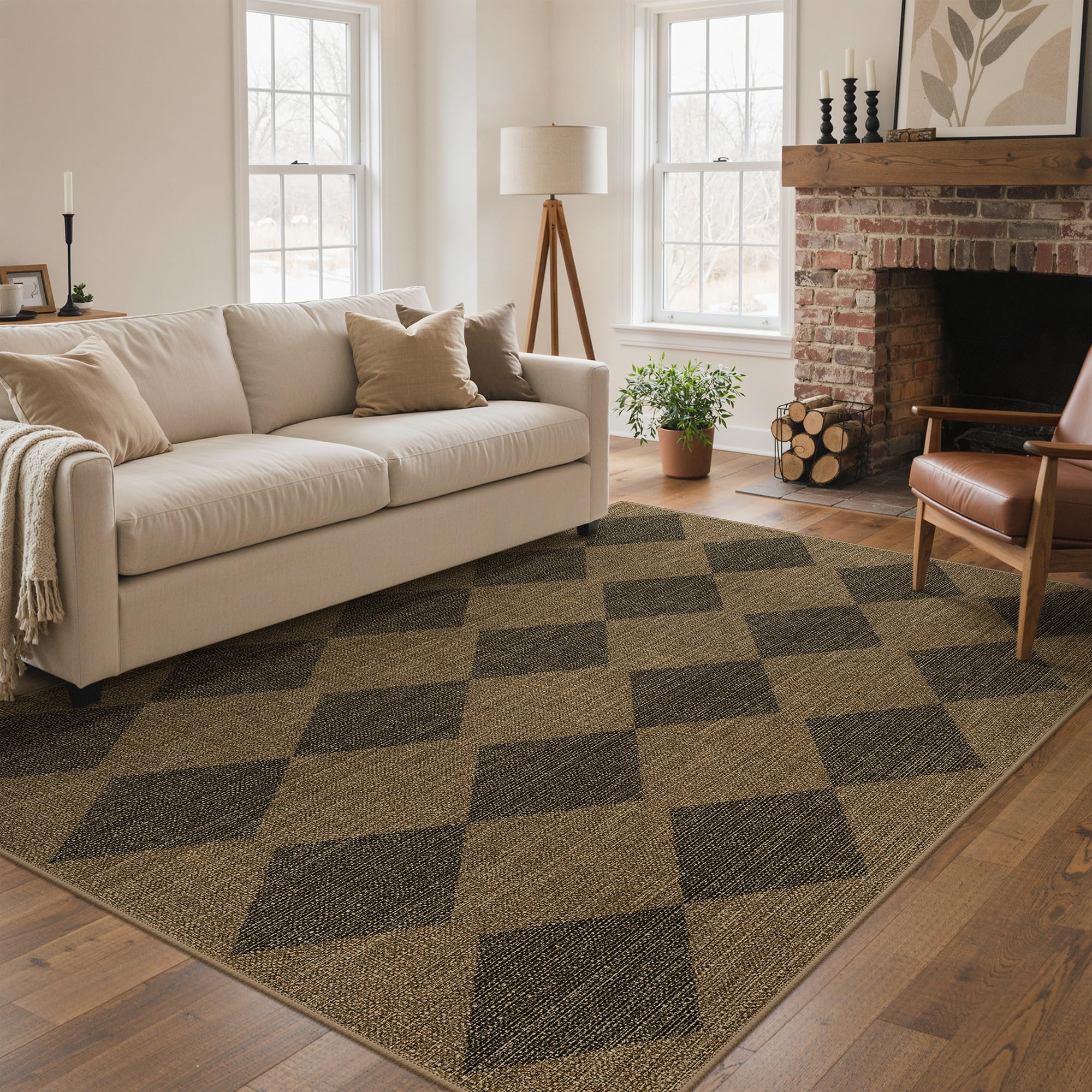 GENIMO Faux Jute Diamond Indoor Outdoor Rug 160x230CM