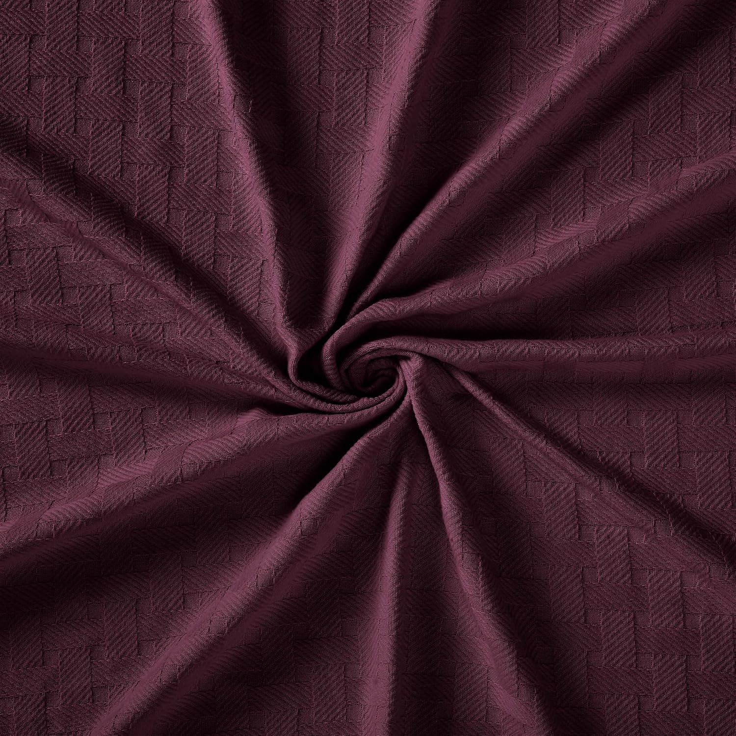 Superior 100% Cotton Basketweave Blanket, Perfect for Bedroom, Living Room, Couch, Picnics, Travel, Beach, or Camping, Comfy Blanket, Bedroom Decor, Essentials, Cover for Bed, Twin, Plum