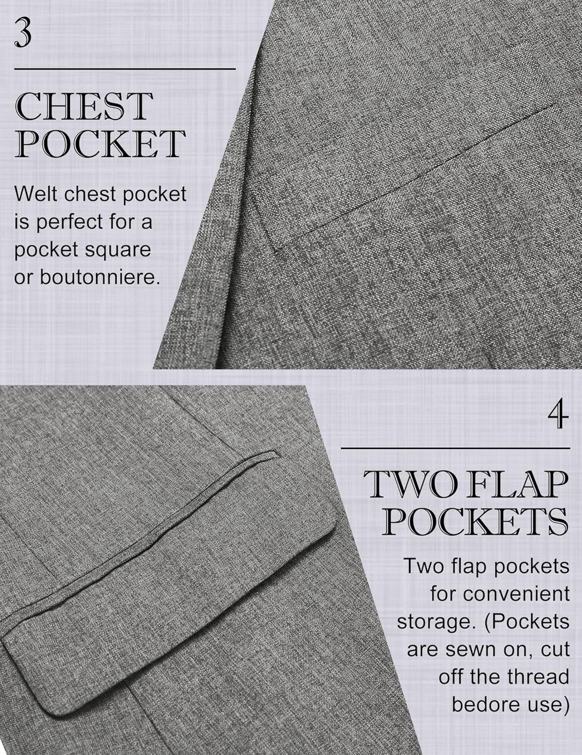 COOFANDY Men's Casual Blazer Lightweight Unlined Sport Coat Regular Fit Two Button Suit Jacket - Image 5