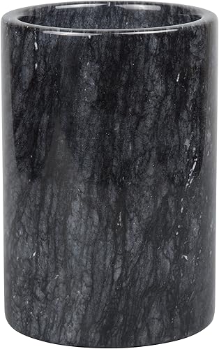 Creative Home Enfriador de vino de mármol negro natural, portaherramientas, Crock