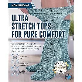 Doctor\'s Select Bamboo Viscose Diabetic Socks Women - 4 Pairs Crew Socks Women Size 9-11 Extra Wide