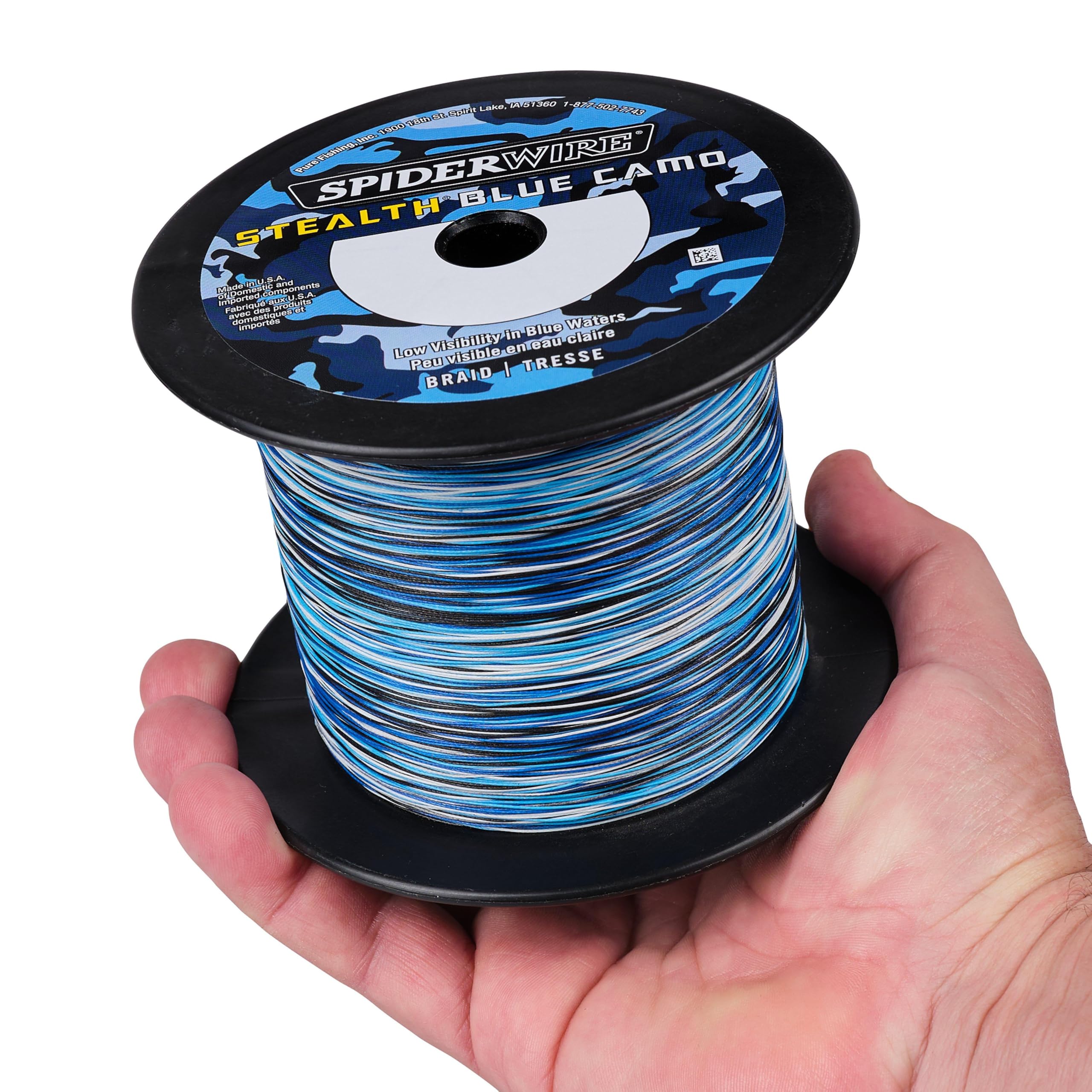 SpiderWire Stealth Blue Camo Fishing Line - 0.015in Diameter, 0.38mm, 3000 Yard Spool