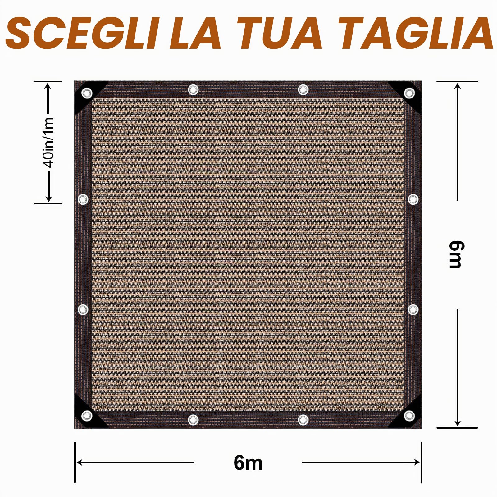 Rete ombreggiante con occhielli-Telo Ombreggiante Protezione Rete Parasole | Rete Ombreggiante Esterno,Rete Ombreggiante Resistente ai Raggi UV,per giardino,pergola,piante da patio,serra,pollaio