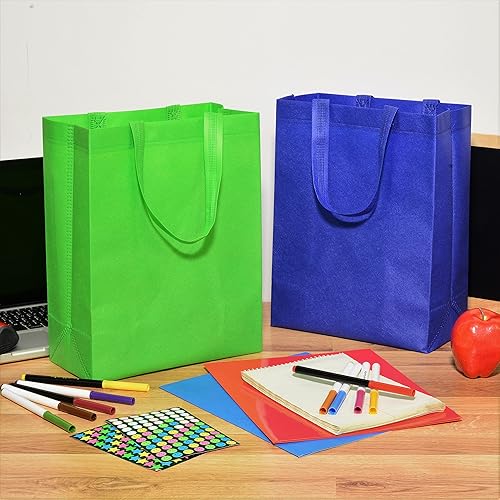 Miniatura 3 de Bolsas de regalo grandes  Paquete de 12 bolsas de regalo de tela reutilizables de arcoíris de colores surtidos con asas, bolsas de regalo para