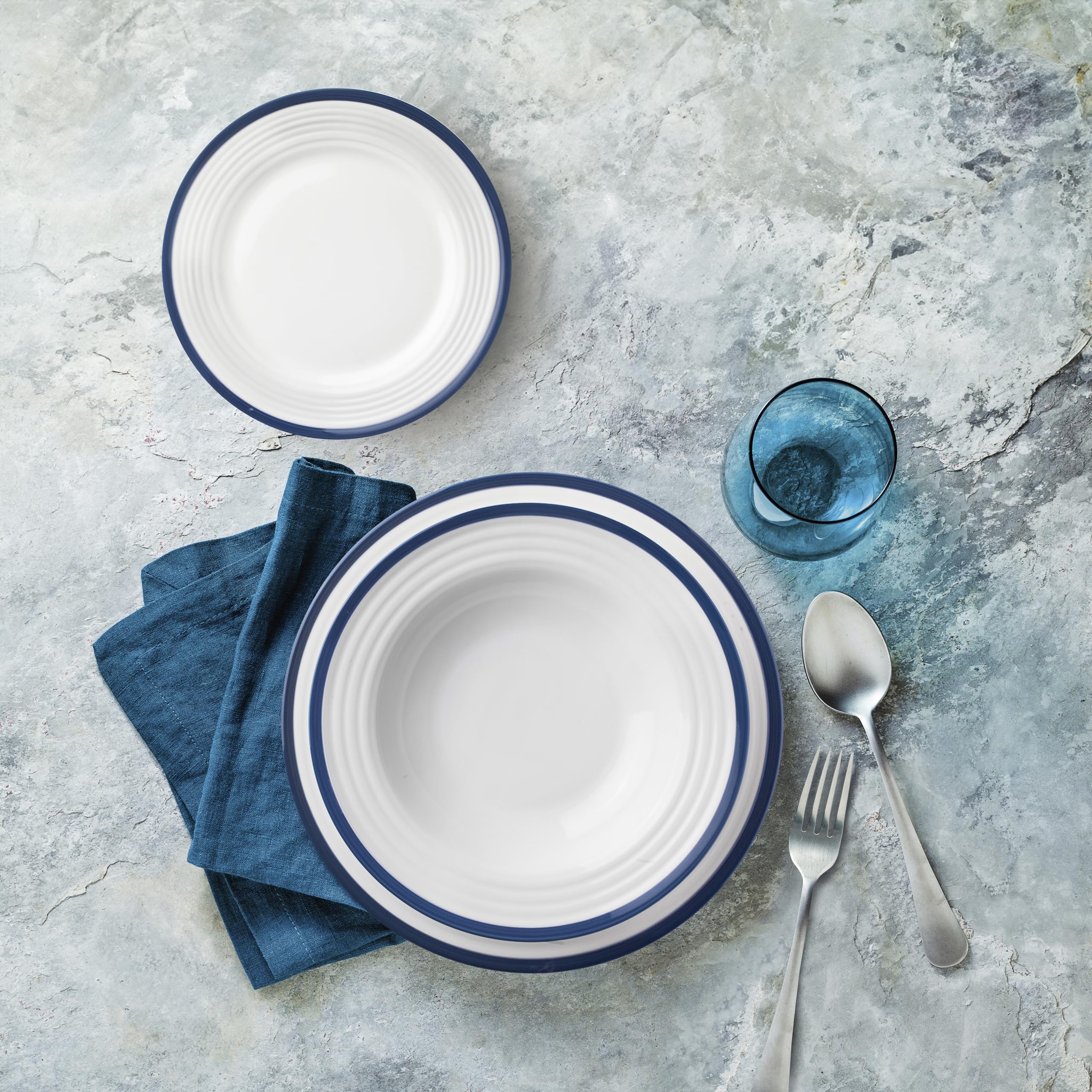 Image secondaire de Service de Table 12 Pièces Provence en Porcelaine - Assiettes pour 4 Personnes