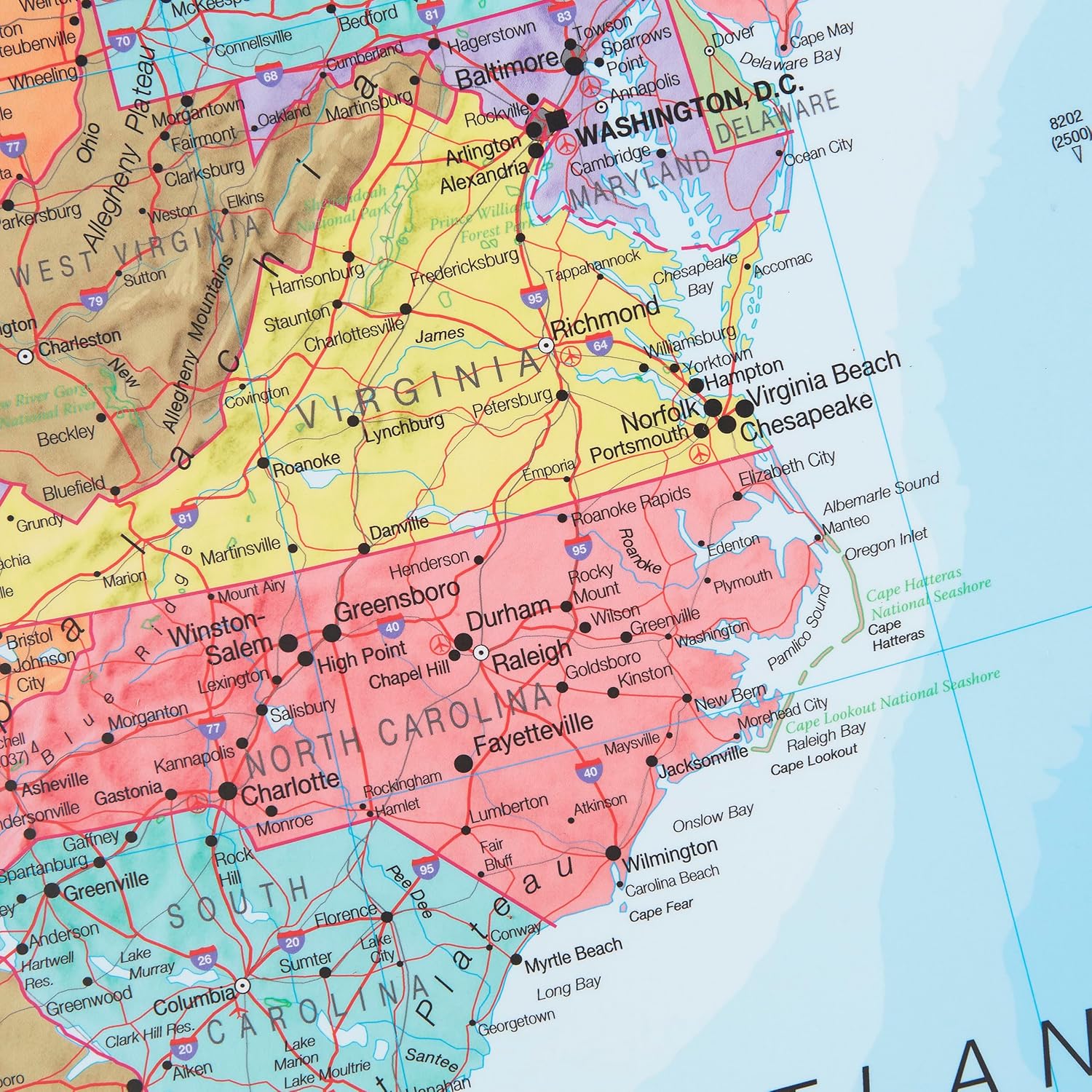 Maps International Large Political USA Wall Map - Laminated - 36 x 48