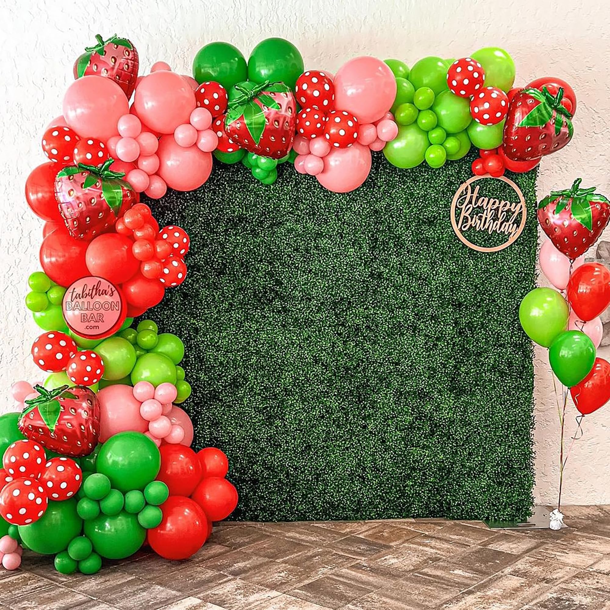 MOMO RUCCI 147Pcs Strawberry Balloons Arch Garland Kit with Strawberry Foil Balloons for Sweet Girl My Berry First Themed Birthday Party Supplies Baby