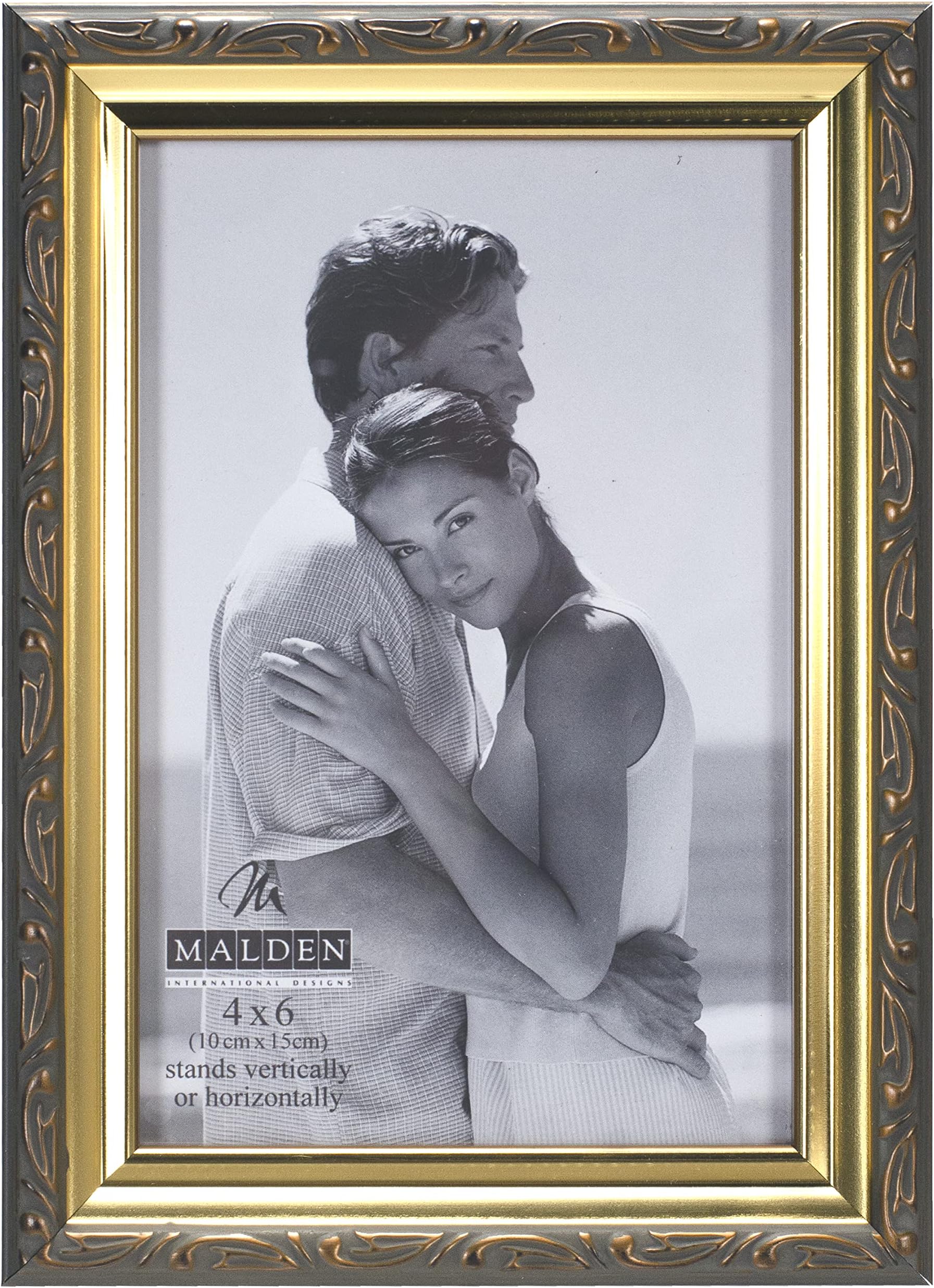 Malden International Designs Traditions Molding Wooden Picture Frame, 4x6, Gold