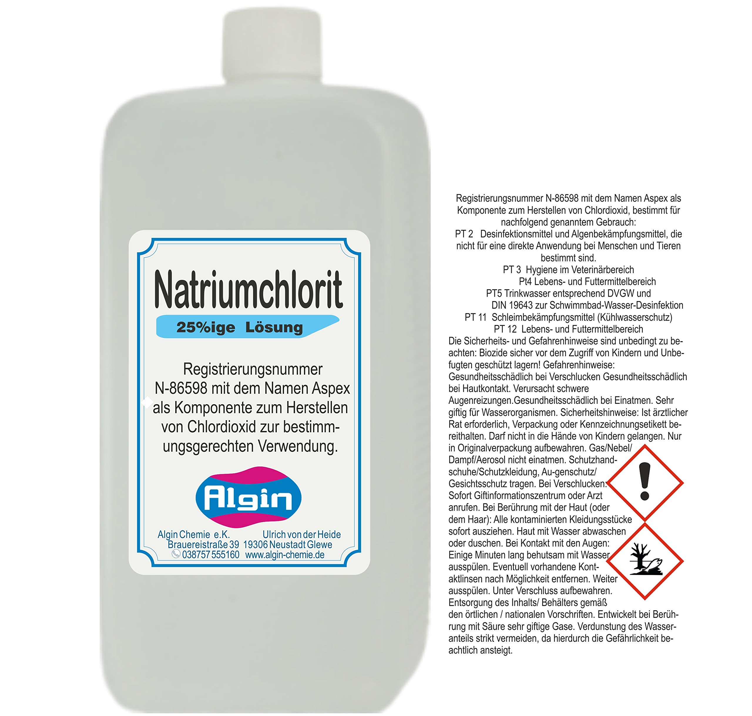 Natriumchlorit 25% 3x1000ml HDPE Flaschen