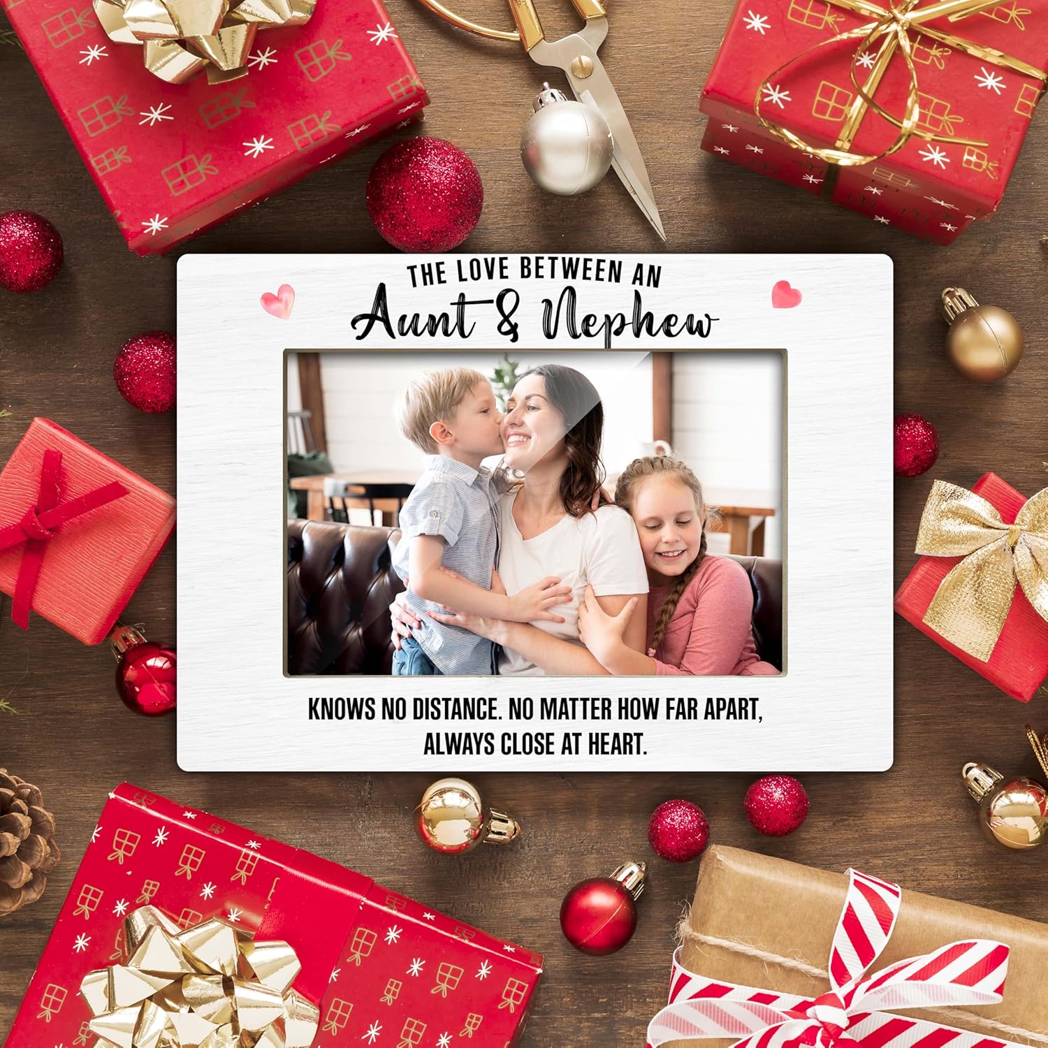 ZIIUFRN Aunt Picture Frame, Nephew Gifts from Auntie, The Love Between An Aunt & Nephew Photo Frame, Wood 4x6 Picture Frames for Desk Display-A11 - Image 3