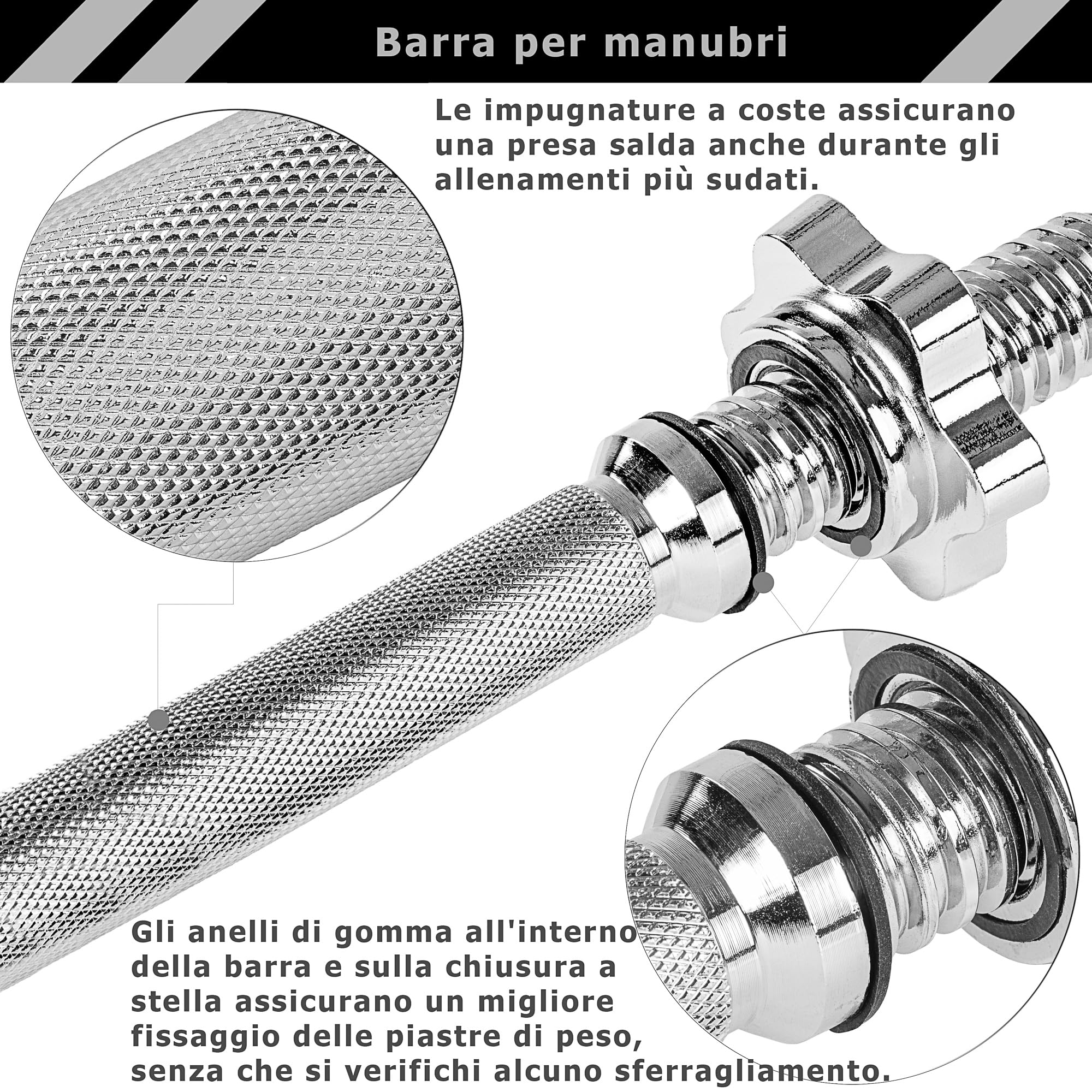 MOVIT Set di 2 manubri in ghisa, con Pesi, Finitura zigrinata con Chiusura a Stella, c - 2X 20,0 kg