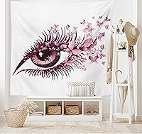 Vista 83 de Ambesonne Tapiz de isla tropical, olas del océano en la playa de Seychelles al atardecer horizonte, decoración de tela para colgar en la pared