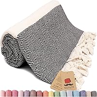 Vista 16 de Bazaar Anatolia Toalla de playa turca – 100% algodón, secado rápido, toalla a rayas sin arena para baño y campamento – De gran tamaño 71 x 39