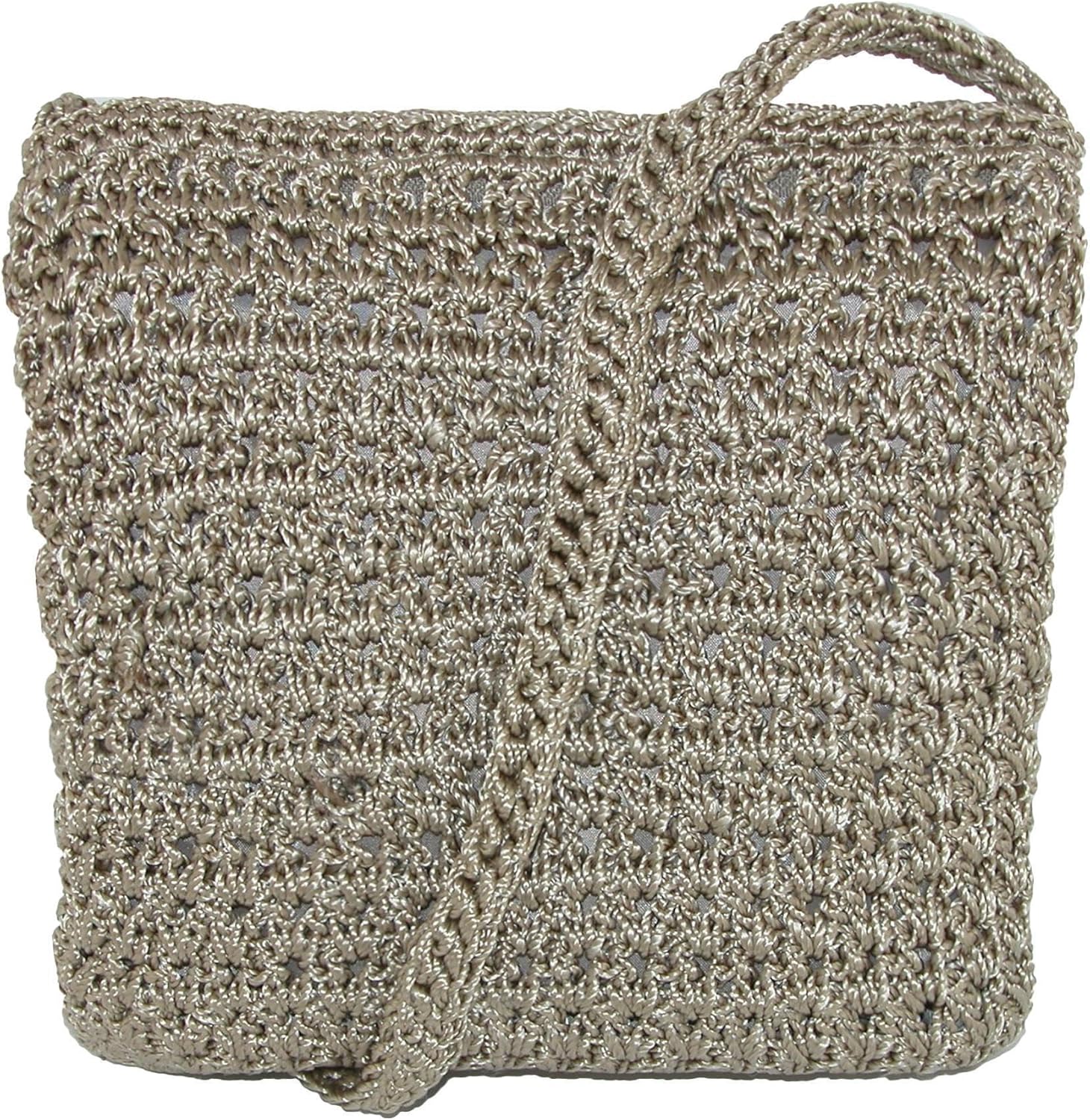 CTM Women's Crochet Crossbody Handbag