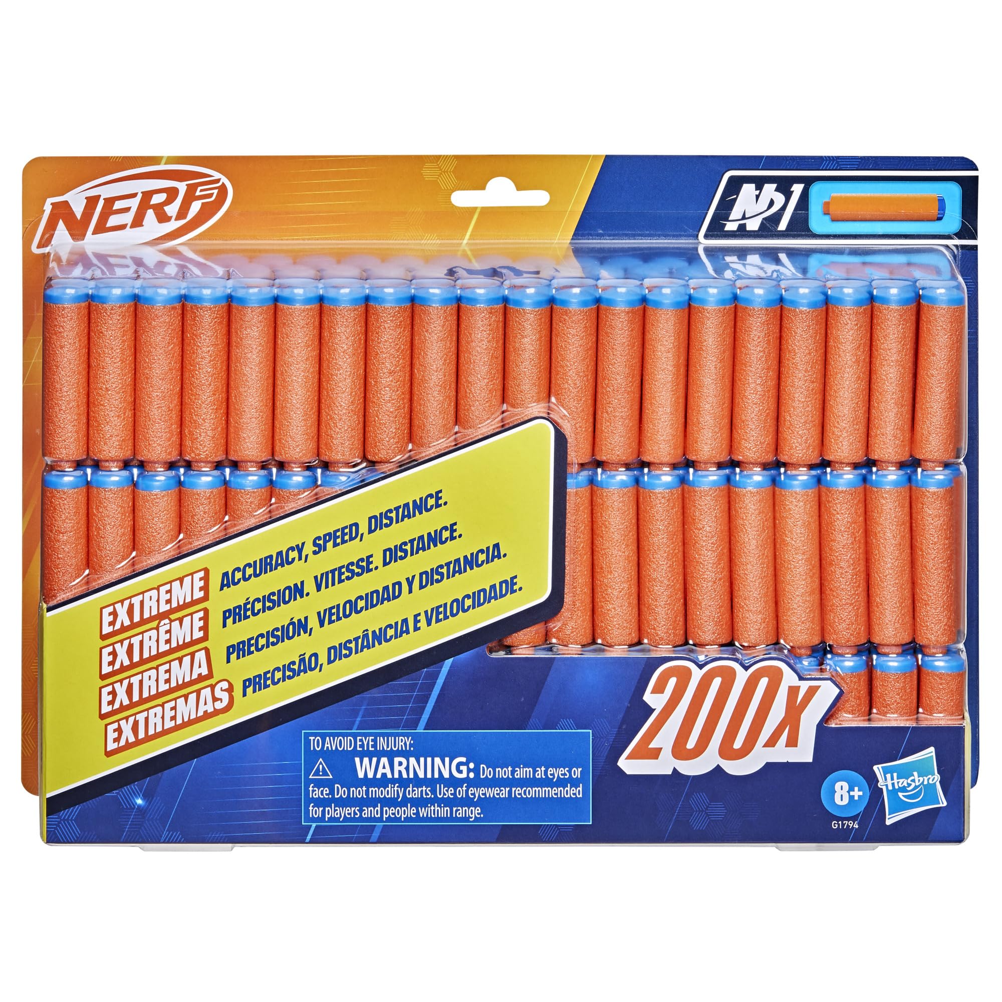 Nerf N Series N1 Dart Refill Pack, Includes 200 Darts, Compatible Only with Nerf N Series Blasters, Outdoor Games, Ages 8+