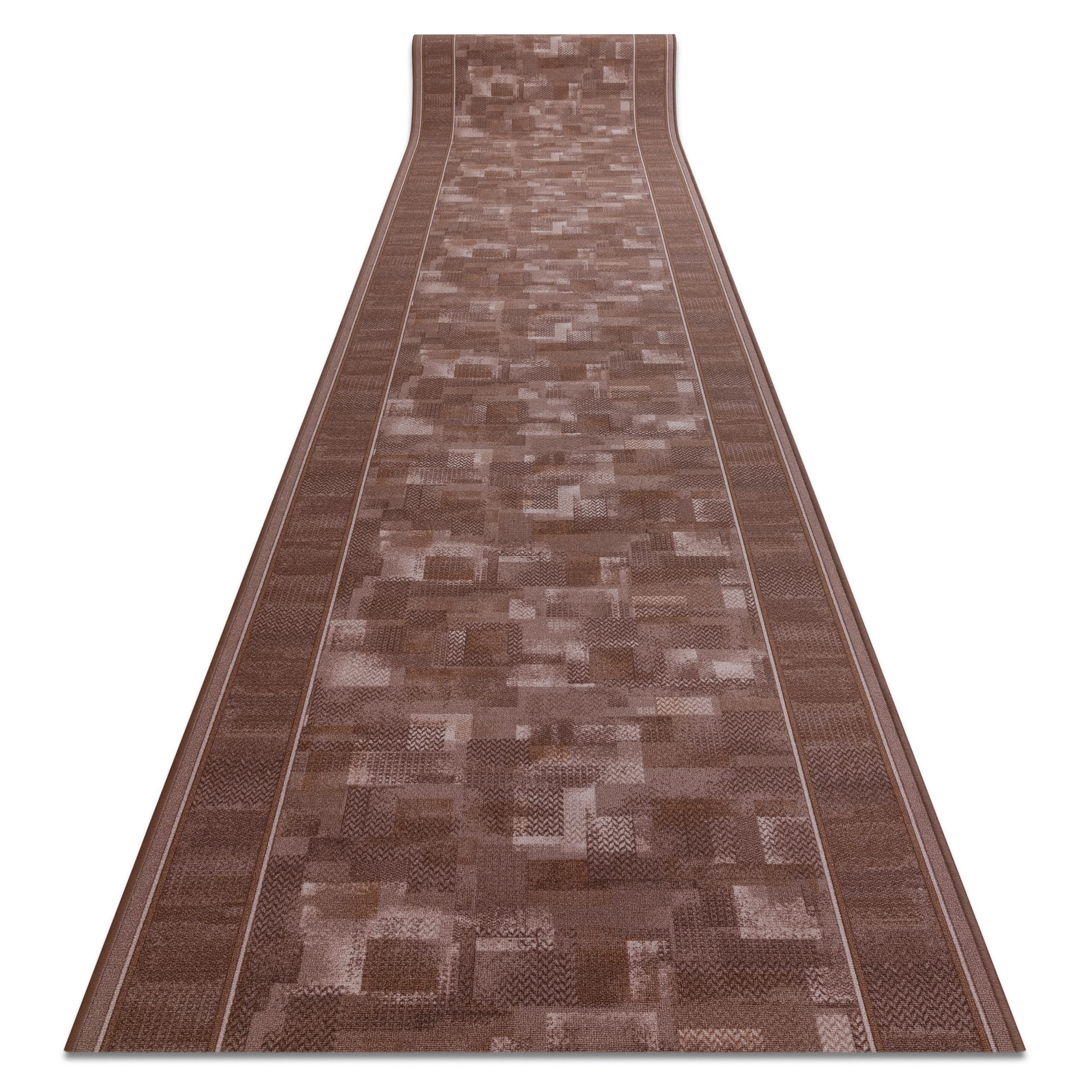 Tapis de couloir pour cuisine et hall d'entrée moderne marron