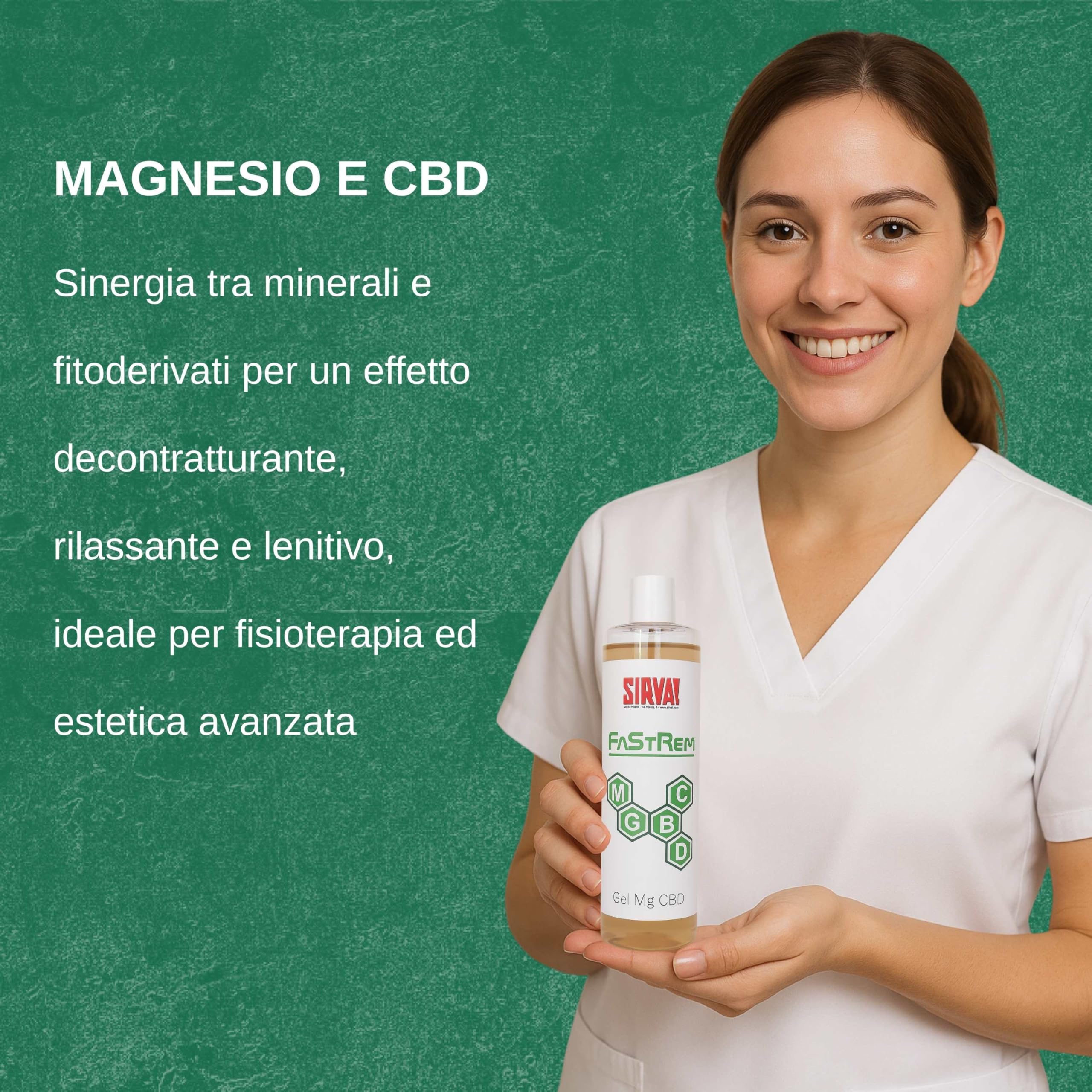 FaStRem Gel Conduttivo Professionale ad Alta Elettroconduzione con Magnesio & CBD – Gel per Tecar, Ultrasuoni, Diatermia ed Elettroporazione – Lenitivo e Decontratturante – 500 ml
