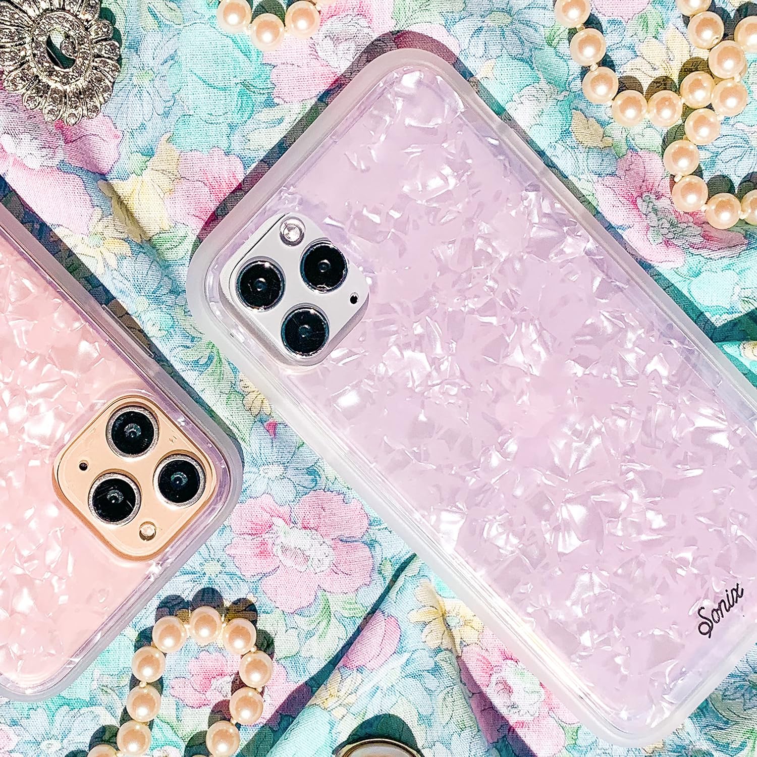 Sonix Phone Case for iPhone 13 Pro Max / 12 Pro Max | 10ft Drop Tested | Pink Tortoiseshell Print | Pink Pearl Tort - Image 5