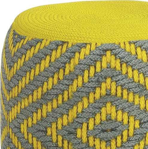 Miniatura 53 de SIMPLIHOME Nisi - Puf redondo de punto para exterior/interior en poliéster PET reciclado gris claro para sala de estar, dormitorio y habitación de