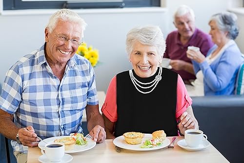 Miniatura 6 de Baberos para adultos para mujer, protectores de ropa para comer, babero para adultos mayores, diseño bordado, impermeable, reutilizable, lavable