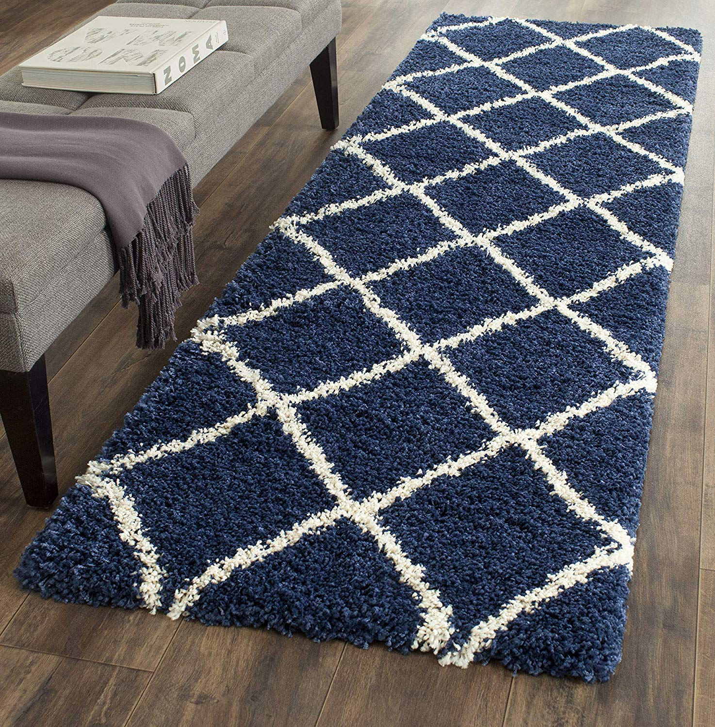 WYLYE?- MODERNHOME | 3D Edge Collection Microfiber & Polyester Extra Soft Luxury Floor Carpet (Star Blue, 2'X3' Feet)