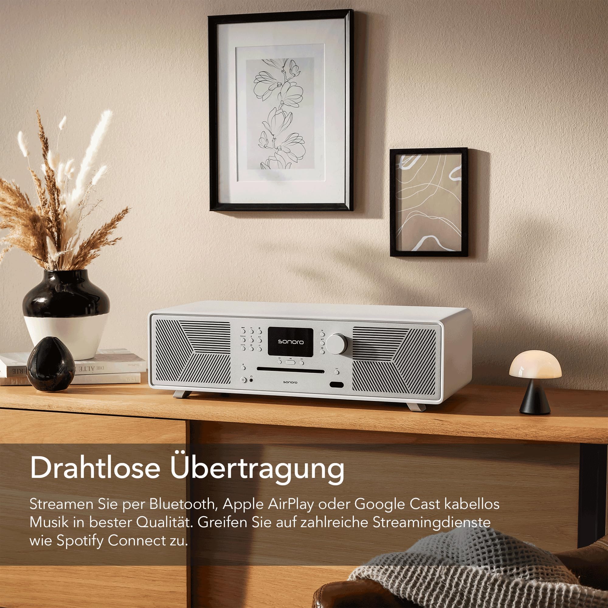 sonoro MEISTERSTÜCK (Gen.2) Kompaktanlage mit CD Player (Airplay, Google Cast, Spotify, FM, DAB+) Matt Weiß