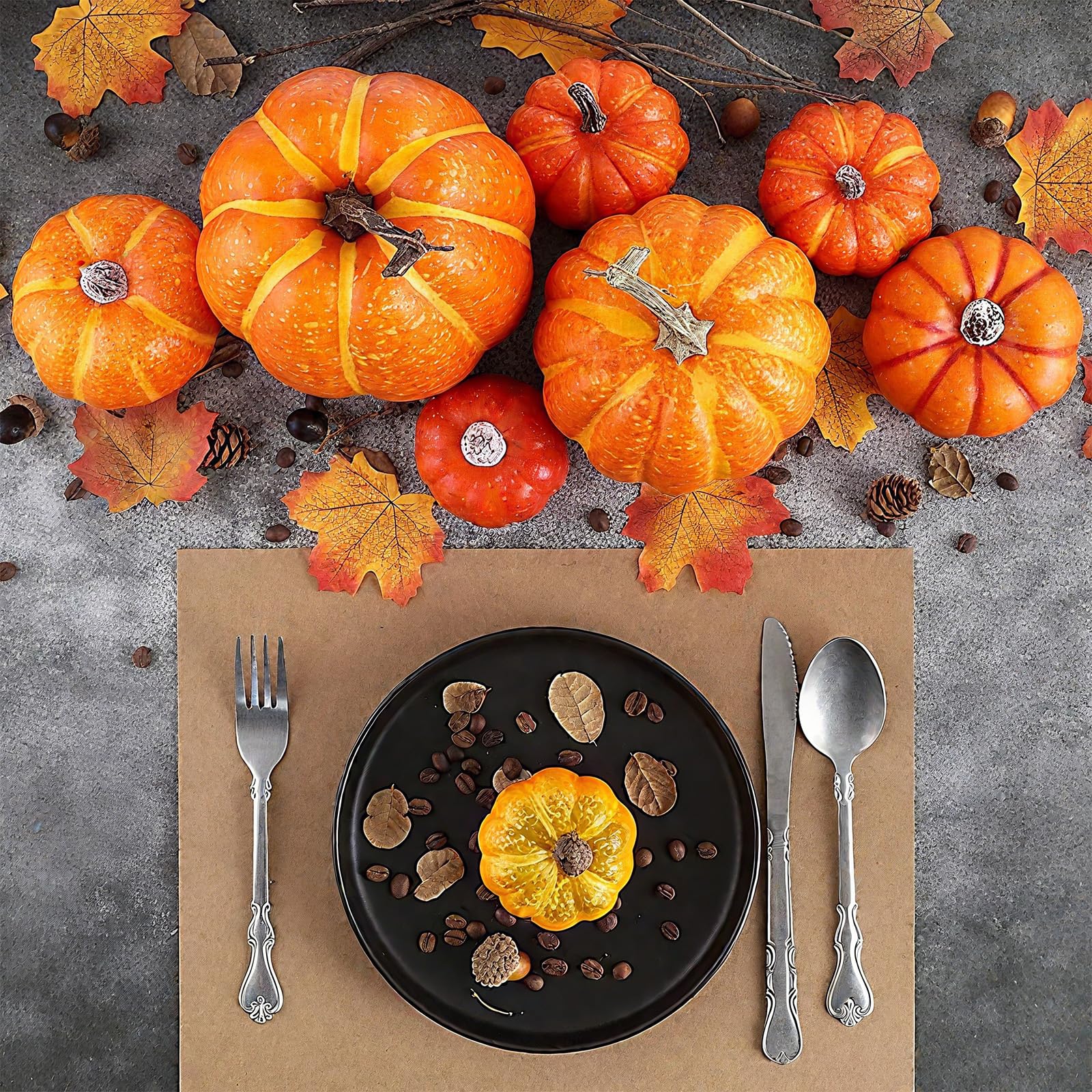 Lot De 16 Citrouilles Artificielles | Décoration De Récolte D'automne