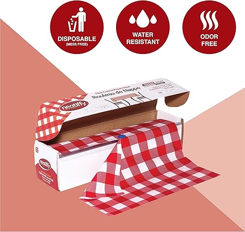 Miniatura 7 de Neatiffy Rollo de mantel de plástico desechable | 54 pulgadas x 108 pies | Mantel para mesas rectangulares, cuadradas, redondas ovaladas | picnic,