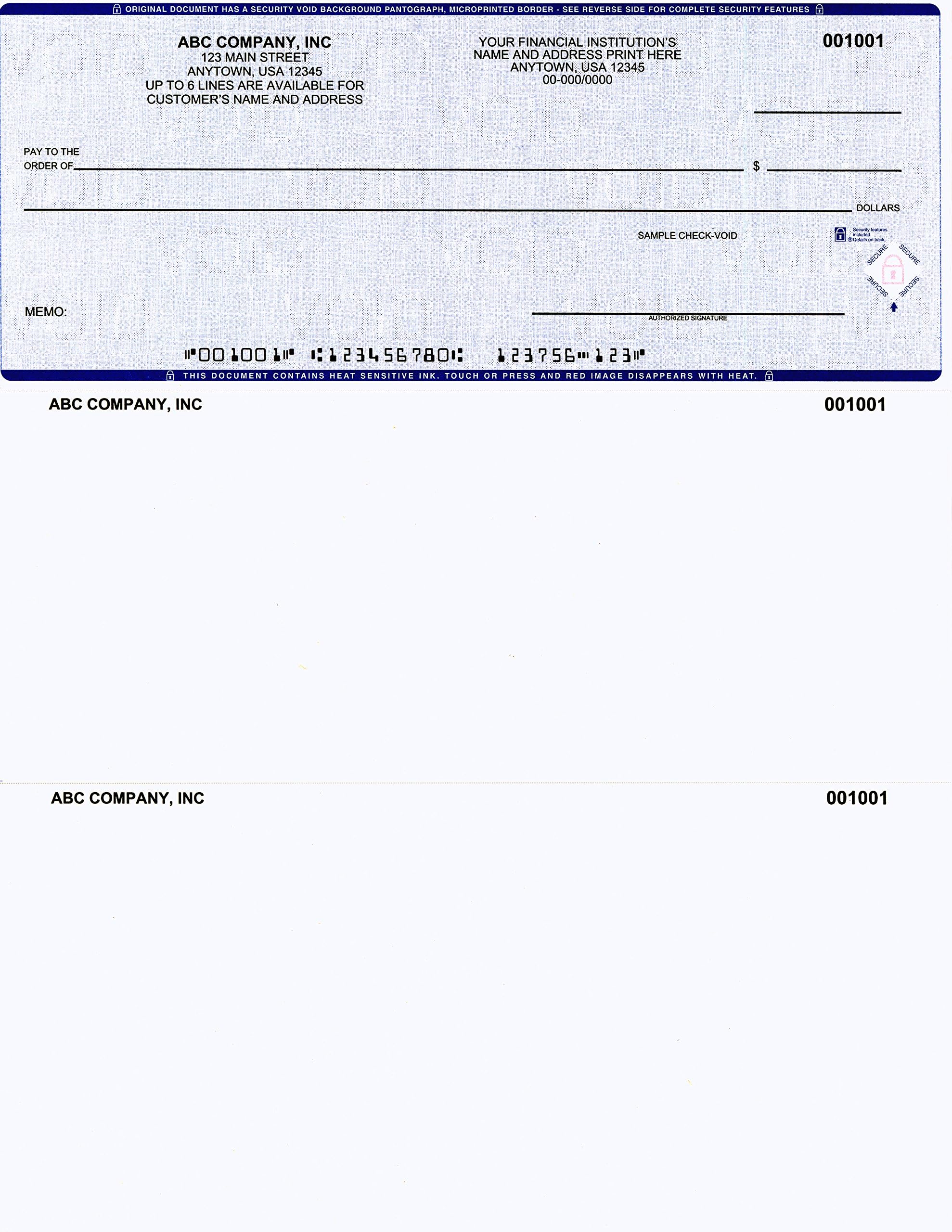 Computer Checks Compatible W/Quickbooks Check On Top [500