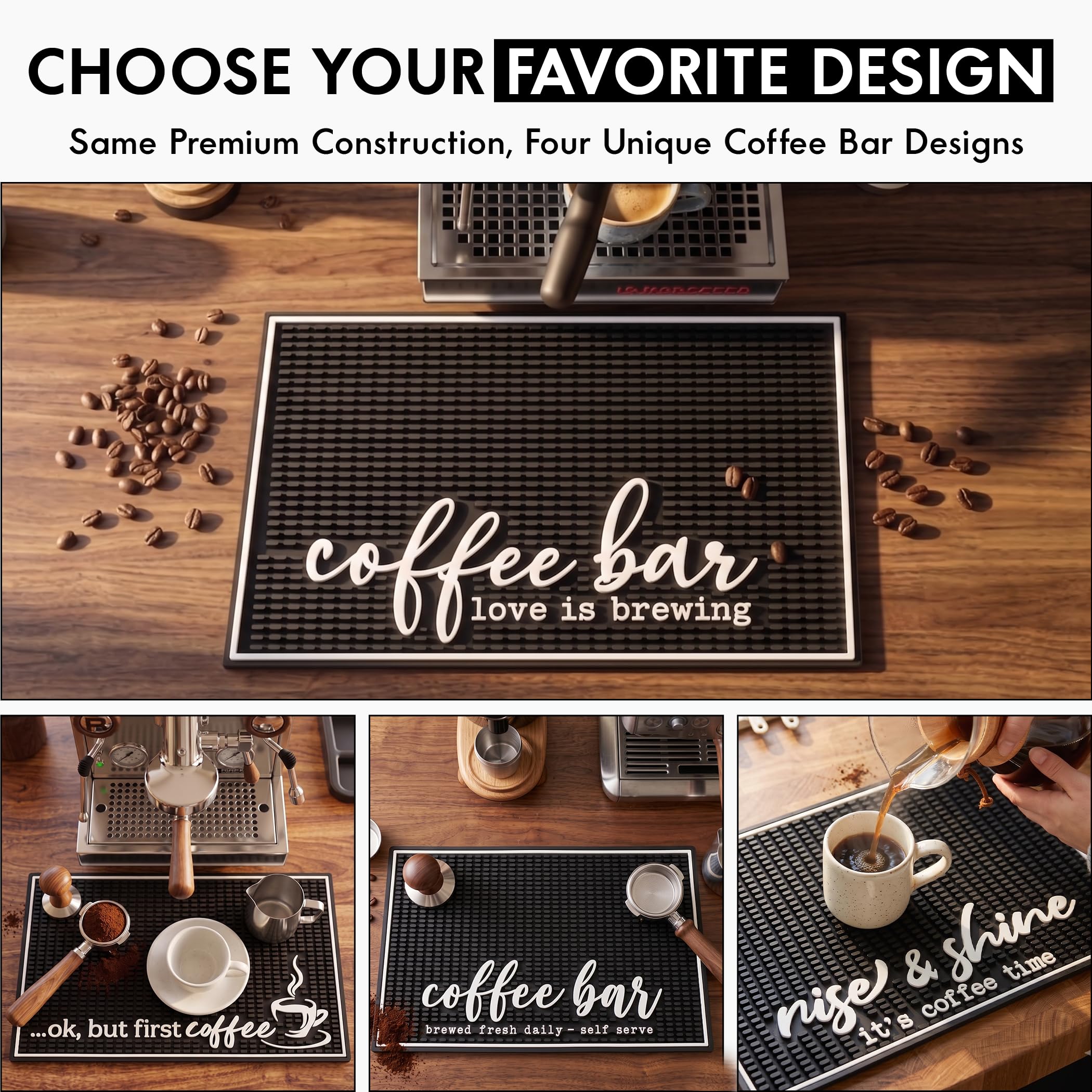 Coffee Bar Mat, Rise and Shine - Coffee Bar Accessories, Station, 18x12 — Amazon image 7