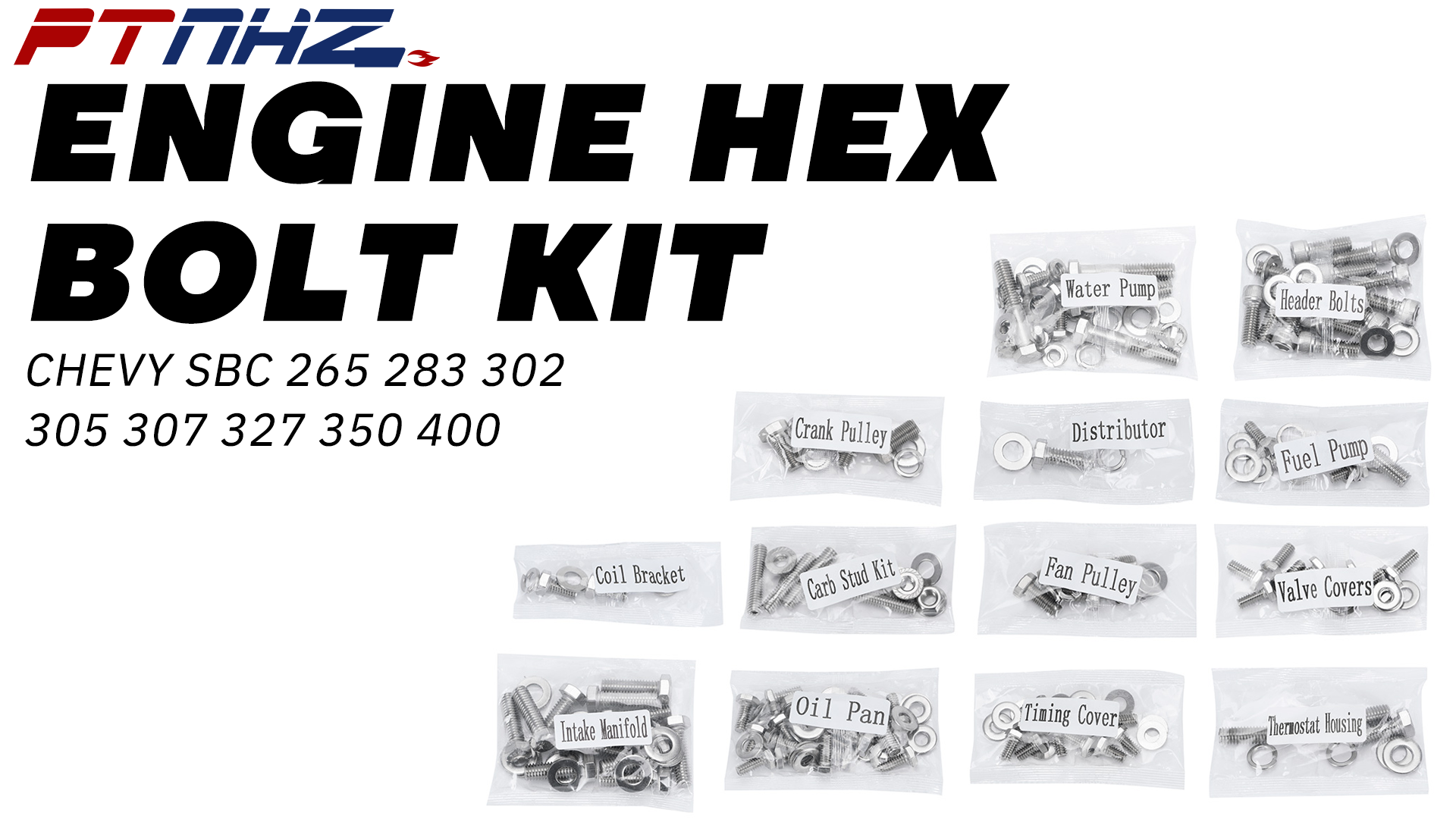 Smileracing Stainless Steel Small Block Engine HEX Bolt Kit Replacement For SBC - View #11