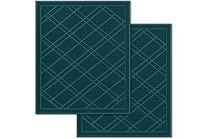 SlipToGrip Universal Plaid Door Mat - Green, 42 x 35