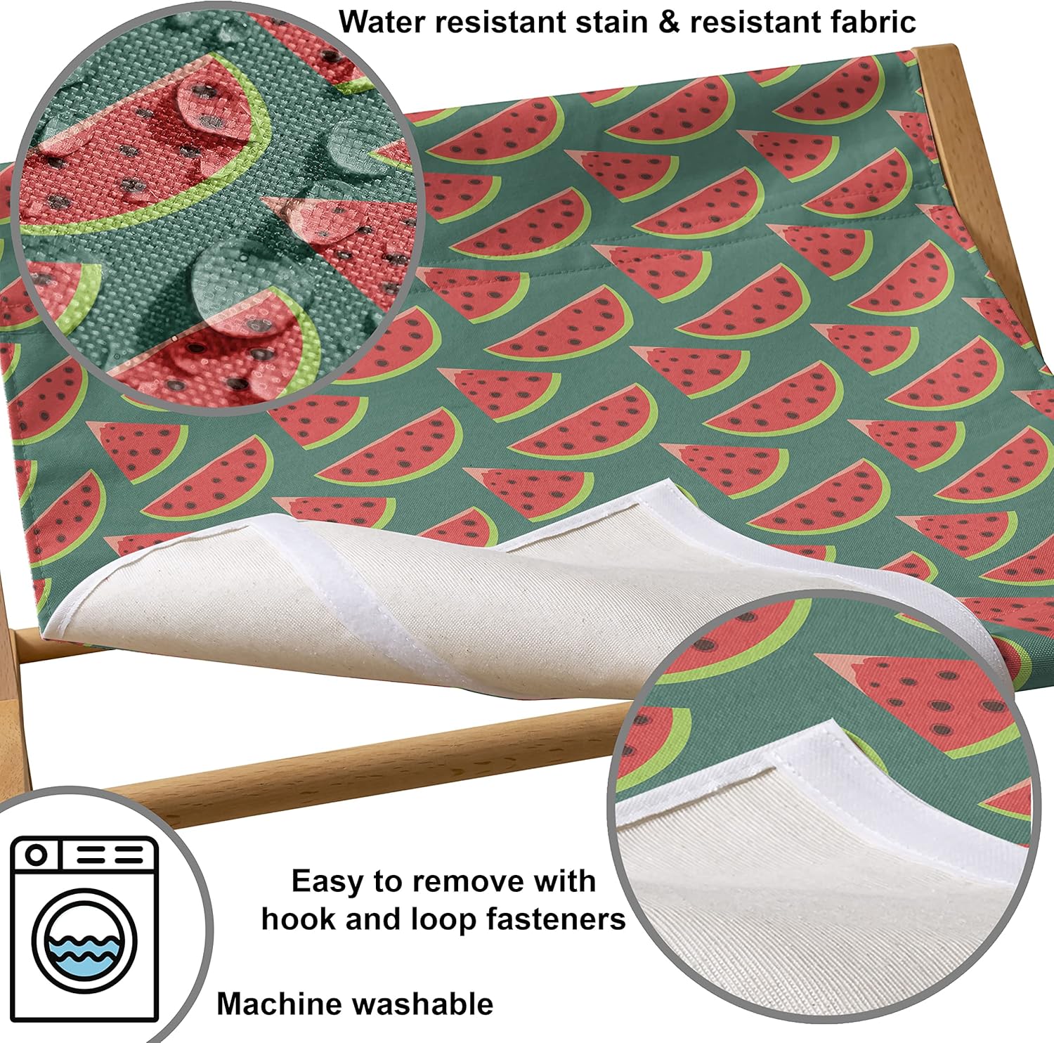 review Lunarable Watermelon Pet Hammock, Cartoon Vibrant Slices with Fresh Summer Season Fruits on a Dark Backdrop, Bed for Kittens Canopy with Durable Wooden Frame, 22