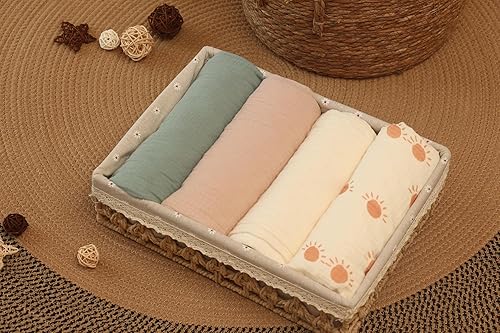 Miniatura 5 de Manta de felpa suave de Minky para niños y niñas, unisex, con parte delantera de muselina de algodón y respaldo de forro polar punteado, mantas para