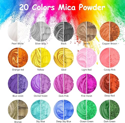 Miniatura 6 de Resina epoxi de 1 galón  Kit de resina epoxi transparente  No se amarillea, sin burbujas y resina de fundición con 24 polvos de mica, resina