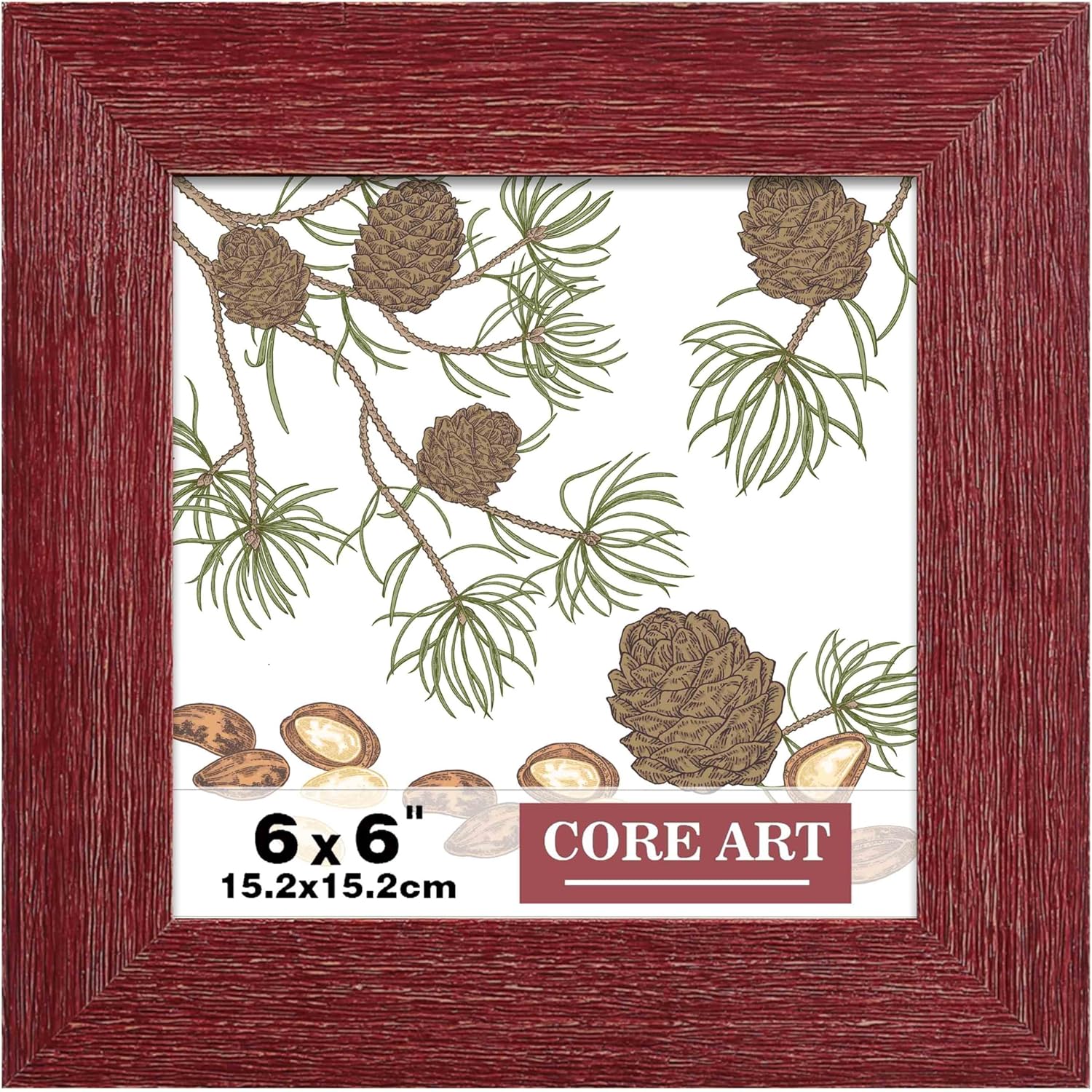 CORE ART 8x10 Picture Frame, Handmade Wood Rustic Black Photo Frame Set of 2, High Definition Semi-tempered Glass Wall or Tabletop Display