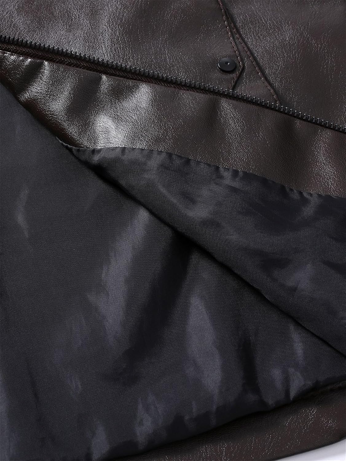 JEsilunmaMY Men's Spring Fall Business Leather Jacket Full Zip Stand Collar Casual Motorcycle Jacket Slim Fit Lounge Outwear