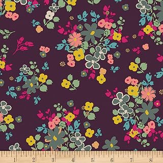 Art Gallery Fabrics Art Gallery Indie Boheme Blooming Soul Plum Fabric, Purple